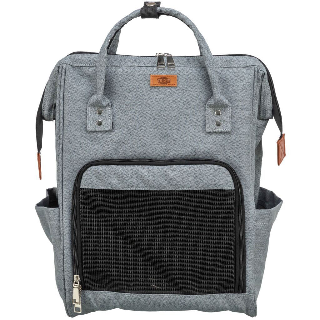 TRIXIE Tiertransporttasche Rucksack Ava - grau - 32 × 42 × 20 cm