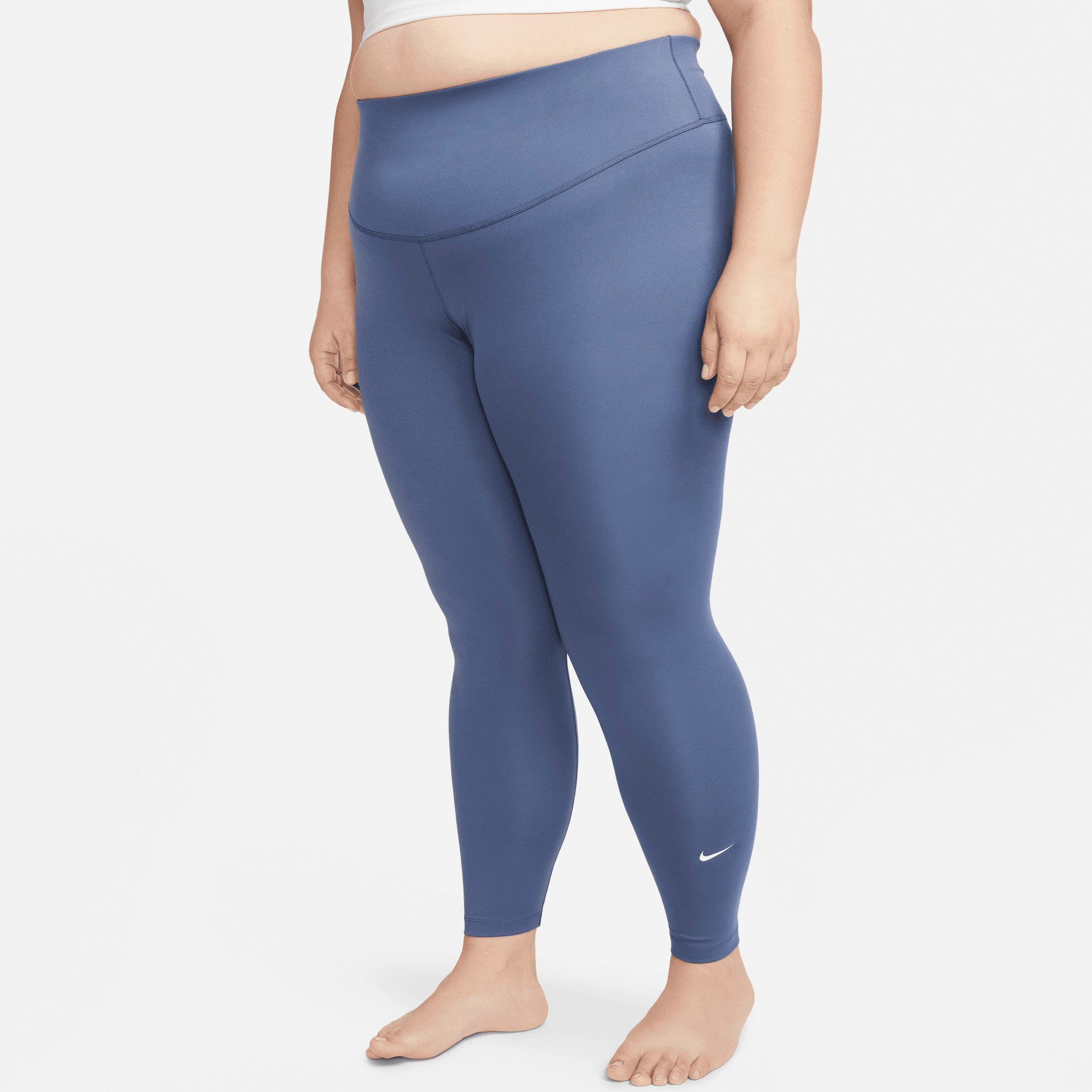 Nike Trainingstights One Women's Mid-Rise Leggings (Plus Size) blau | Trainingshosen