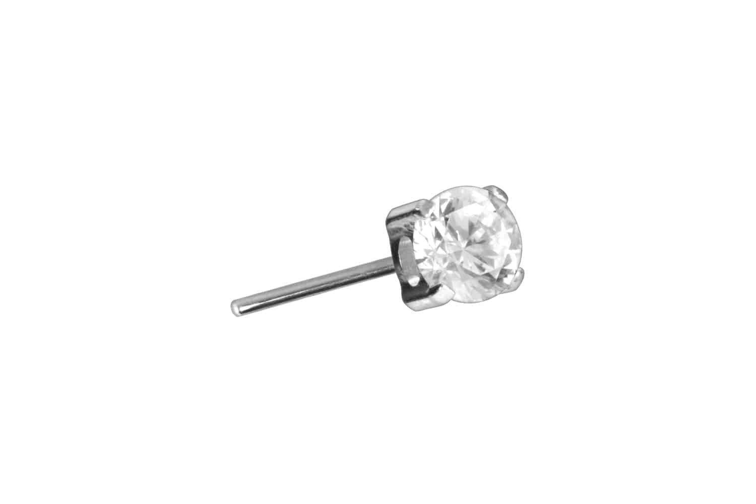 Piercing-Set Titan Aufsatz mit Push Pin EINGEFASSTER KRISTALL