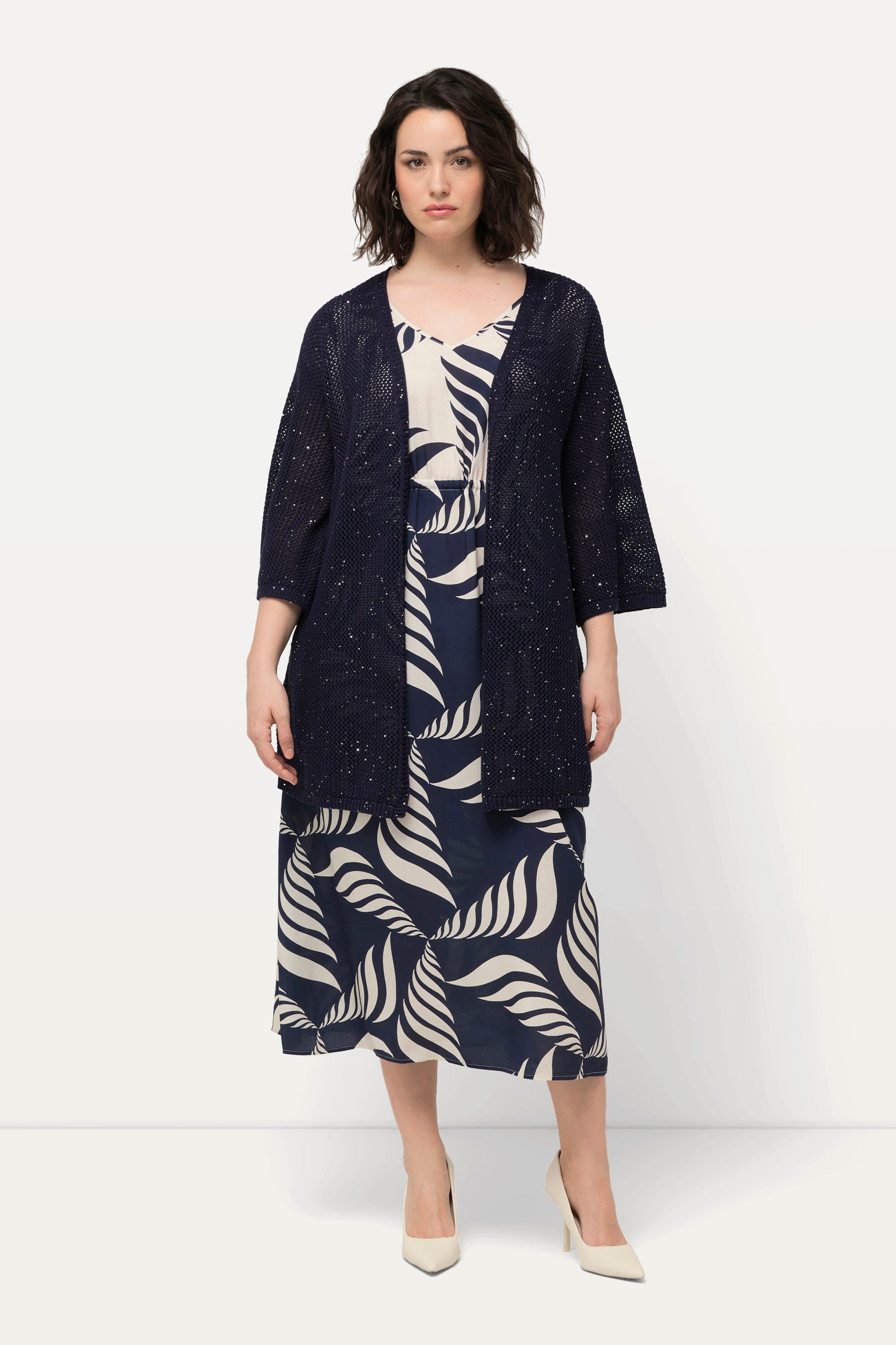 Ulla Popken Strickjacke Strickjacke Struktur A-Linie günstig online kaufen