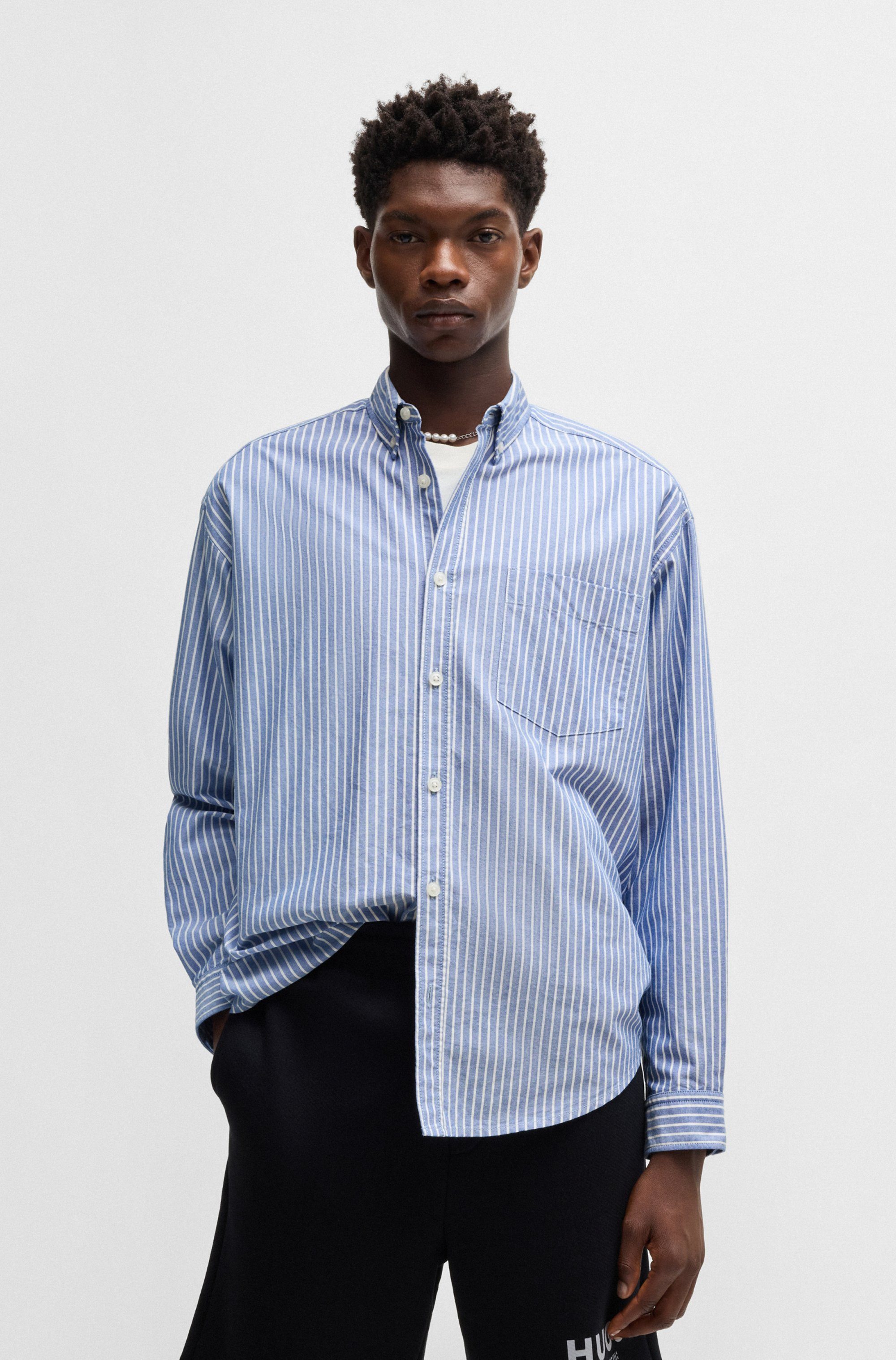 HUGO Blue Langarmhemd Ebill oversize günstig online kaufen