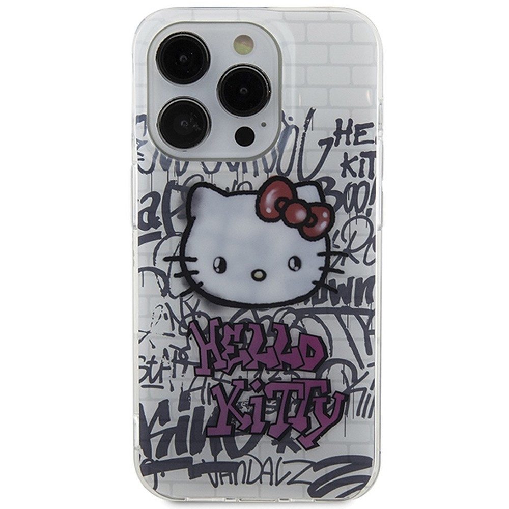 Hello Kitty Handyhülle Schutzhülle Smartphonehülle Rückschale 6,7 Zoll, IML-Druck, Graffiti-Motiv, Lizenzprodukt, TPU