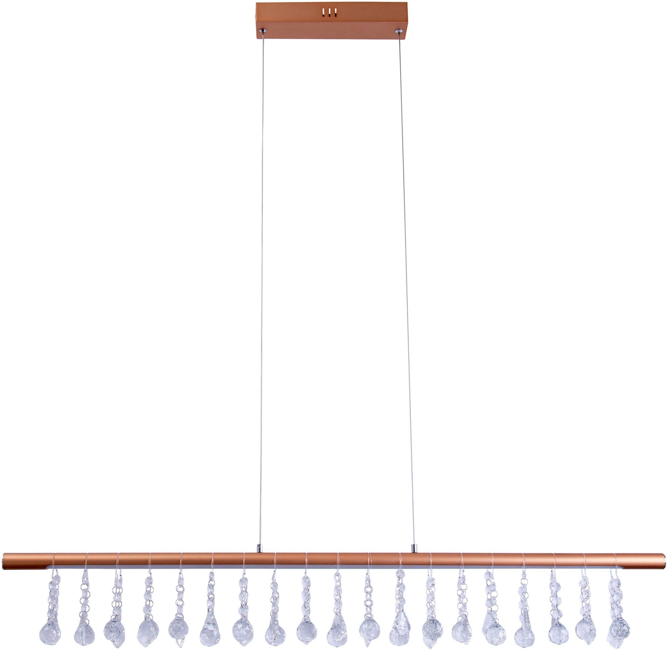 näve LED Pendelleuchte Nobilis, Dimmfunktion, LED fest integriert, Warmweiß, Hängeleuchte, dimmbar, warmweiß, L: 100cm, gold