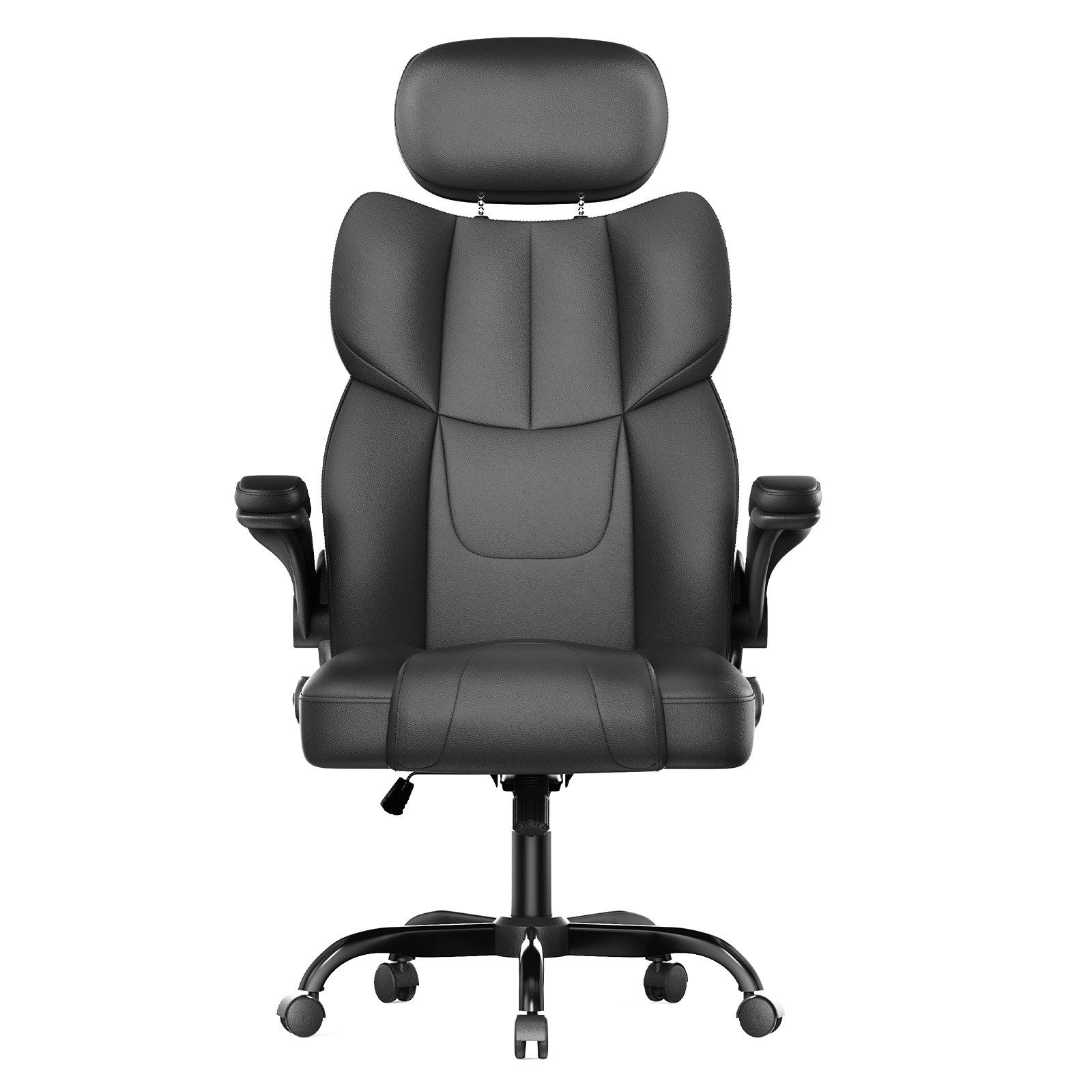 ZAISZE Bürostuhl Ergonomischer Leder Bürostuhl mit verstellbarer Position (Spar-Set), Verstellbare Armlehnen, Lendenstütze & atmungsaktive Rückenlehne