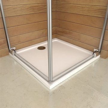 duschspa Eckdusche 185cm Duschkabine Duschabtrennung Duschtür Drehtür Nano Glas, BxT: 76x76 cm, Einscheibensicherheitsglas, Sicherheitsglas, Set, ebenerdiger Einbau möglich