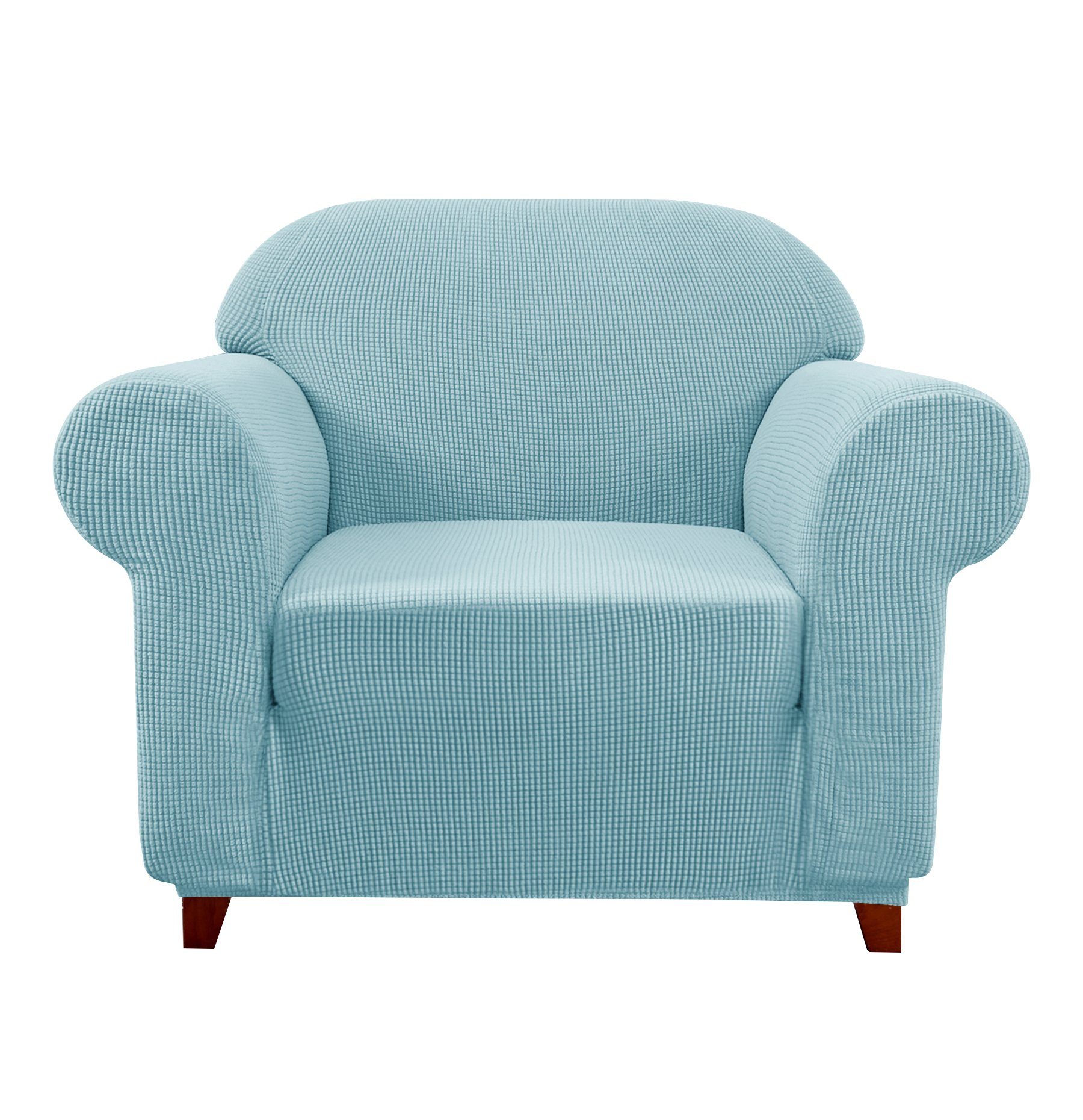Sofahusse 1 Sitzer Sofabezug, SUBRTEX, Dehnbarer waschbarer Stoff hellblau