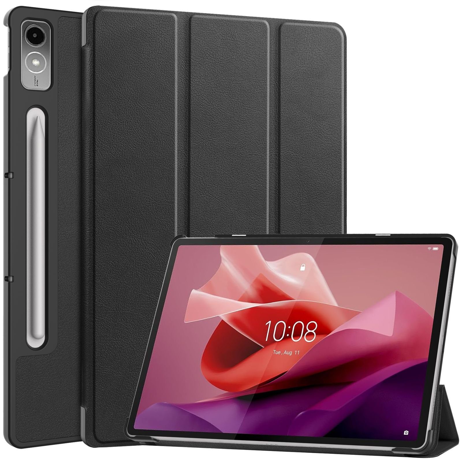 Lobwerk Tablet-Hülle Schutzhülle für Lenovo Tab P12 2023 TB-370FU TB-371FC 12.7 Zoll, Wake & Sleep Funktion, Sturzdämpfung, Aufstellfunktion