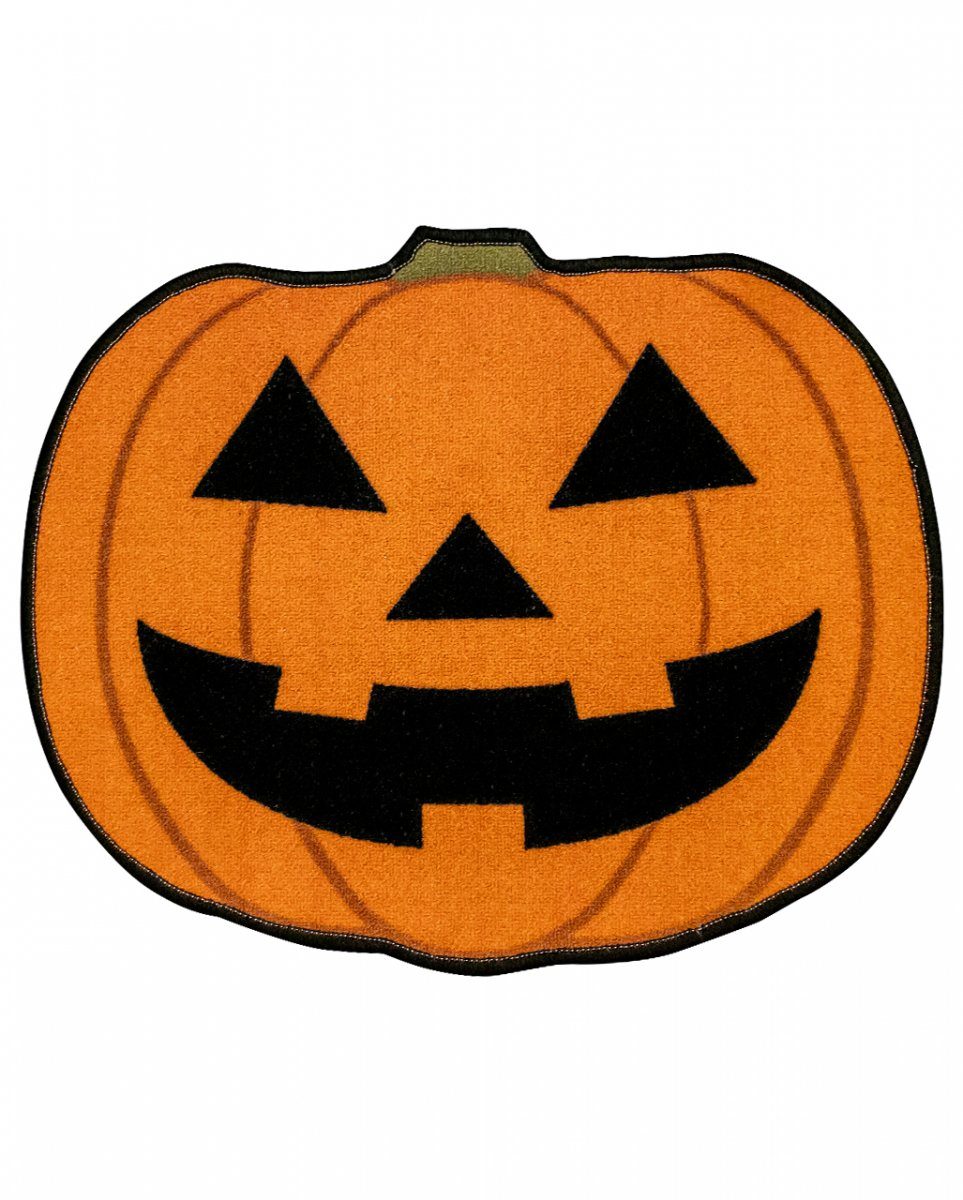 Horror-Shop Teppich Oranger Halloween Kürbis Teppich günstig online kaufen