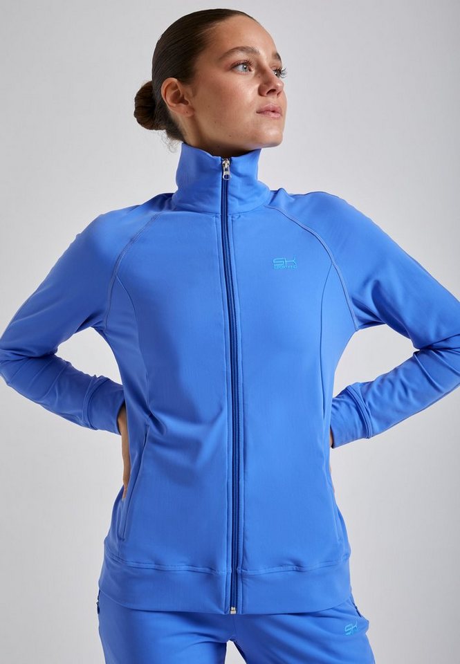 SPORTKIND Trainingsjacke Tennis Sportjacke Mädchen & Damen kornblumen blau