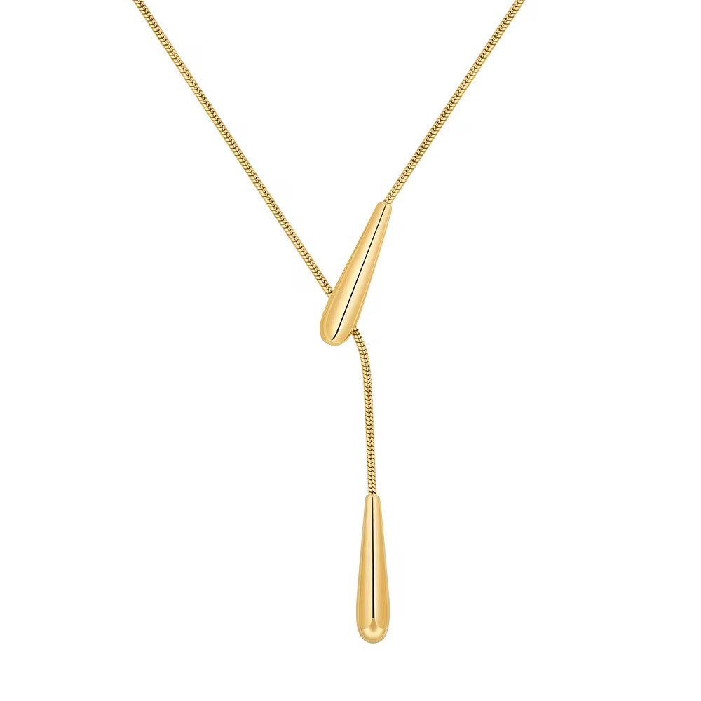 Edelstahlkette Moderne Y- Halskette Damen Halskette Statement Look