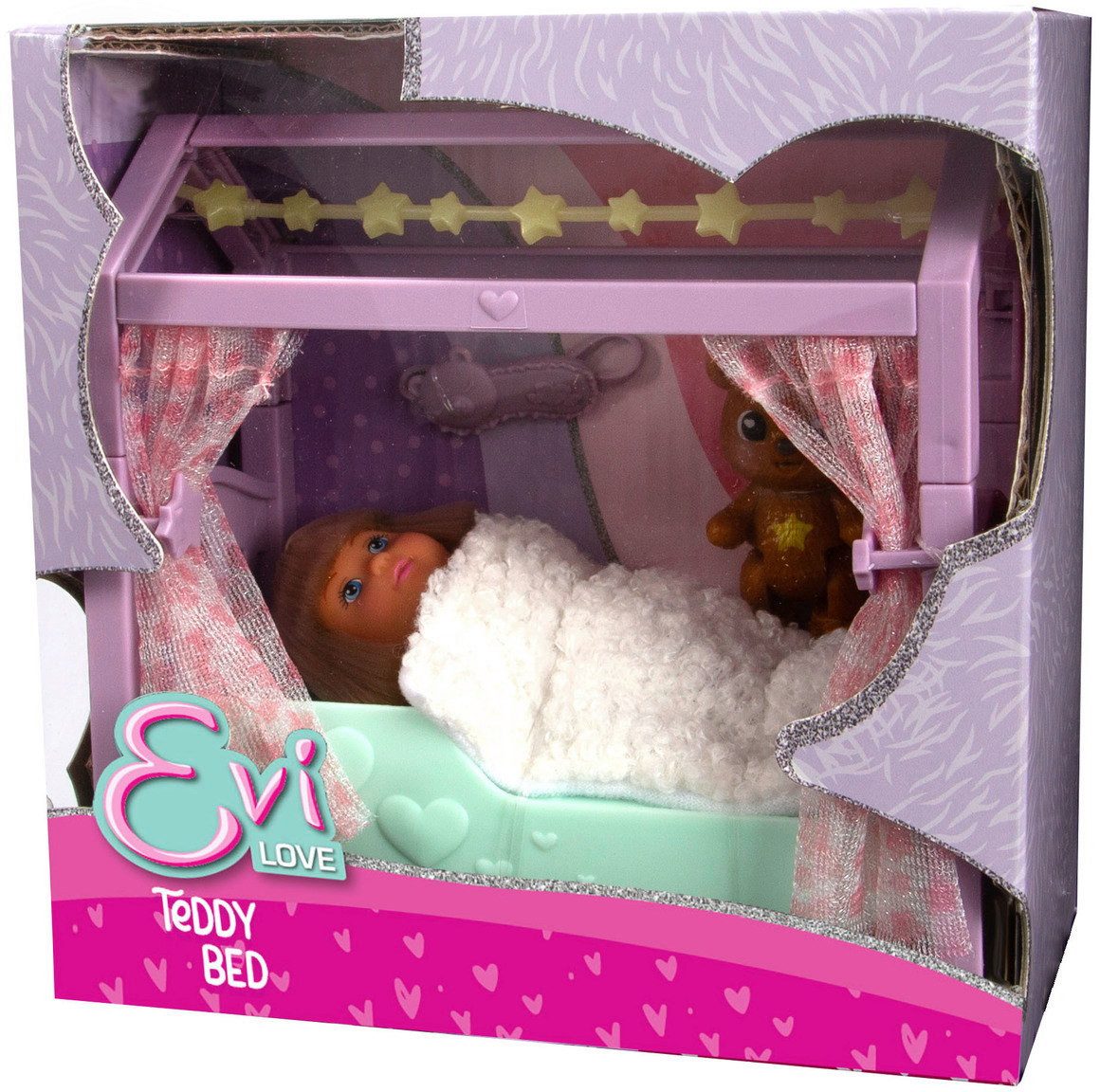 SIMBA Anziehpuppe Puppe Evi Love mit Teddy Bed Bett 105733968