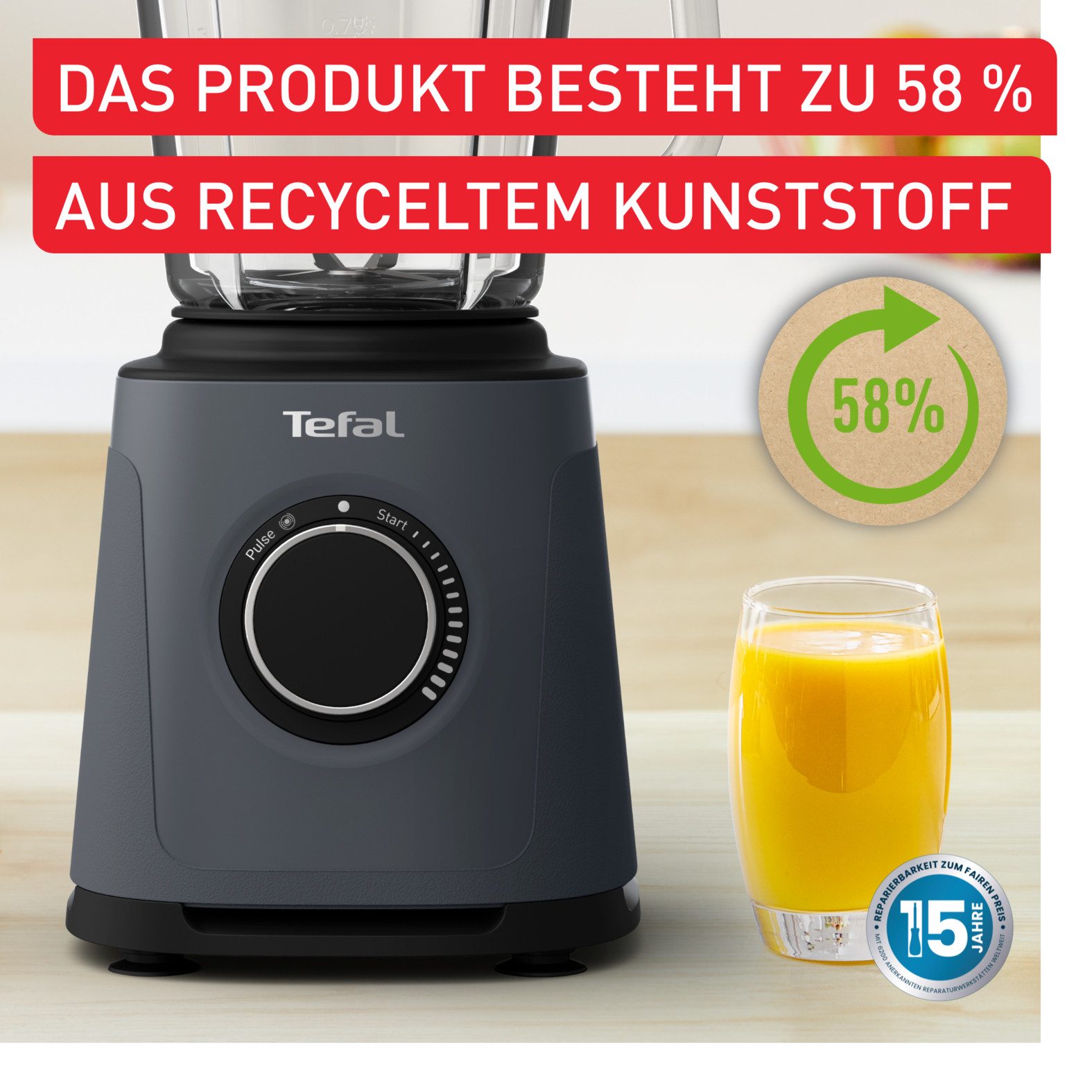 Tefal Standmixer BL771B PerfectMix Essential, 1200 W, 2 L Fassungsvermögen, Powelix-Klingen-Technologie