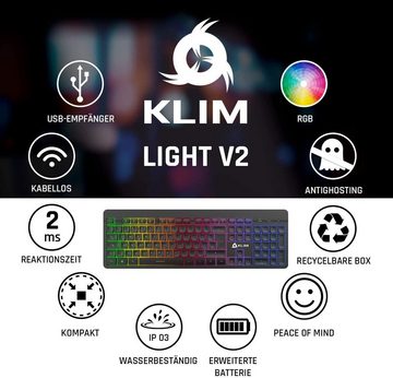 KLIM Domination Gaming-Tastatur (RGB Beleuchtung, Blaue Tasten, Mechanische Tastatur, QWERTZ)