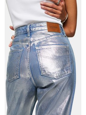 Esprit Regular-fit-Jeans Metallic Retro-Jeans: gerade Passform, hoher Bund