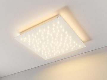 casa NOVA LED Deckenleuchte JIMBO, Weiß, 100-flammig, Metall, Dimmfunktion, RGB-Farbwechsel, LED fest integriert, Warmweiß, B 45 cm x T 45 cm, Deckenlampe