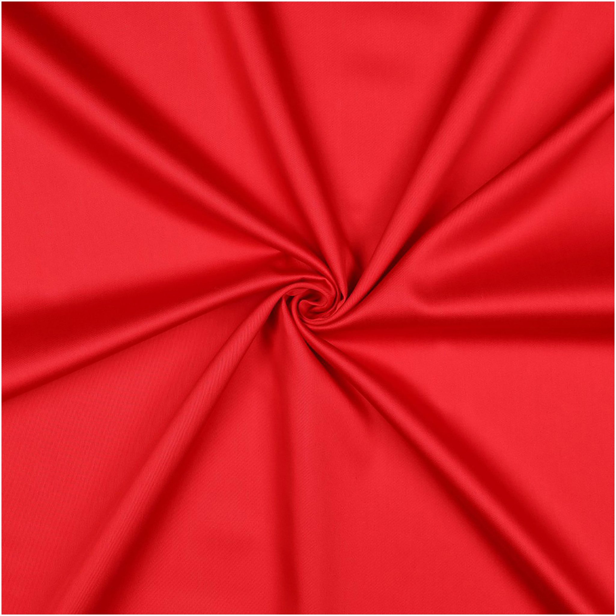 maDDma Stoff 0,5m Baumwollstoff mit Satinoptik ab 50x150cm unifarben, erdbeerrot