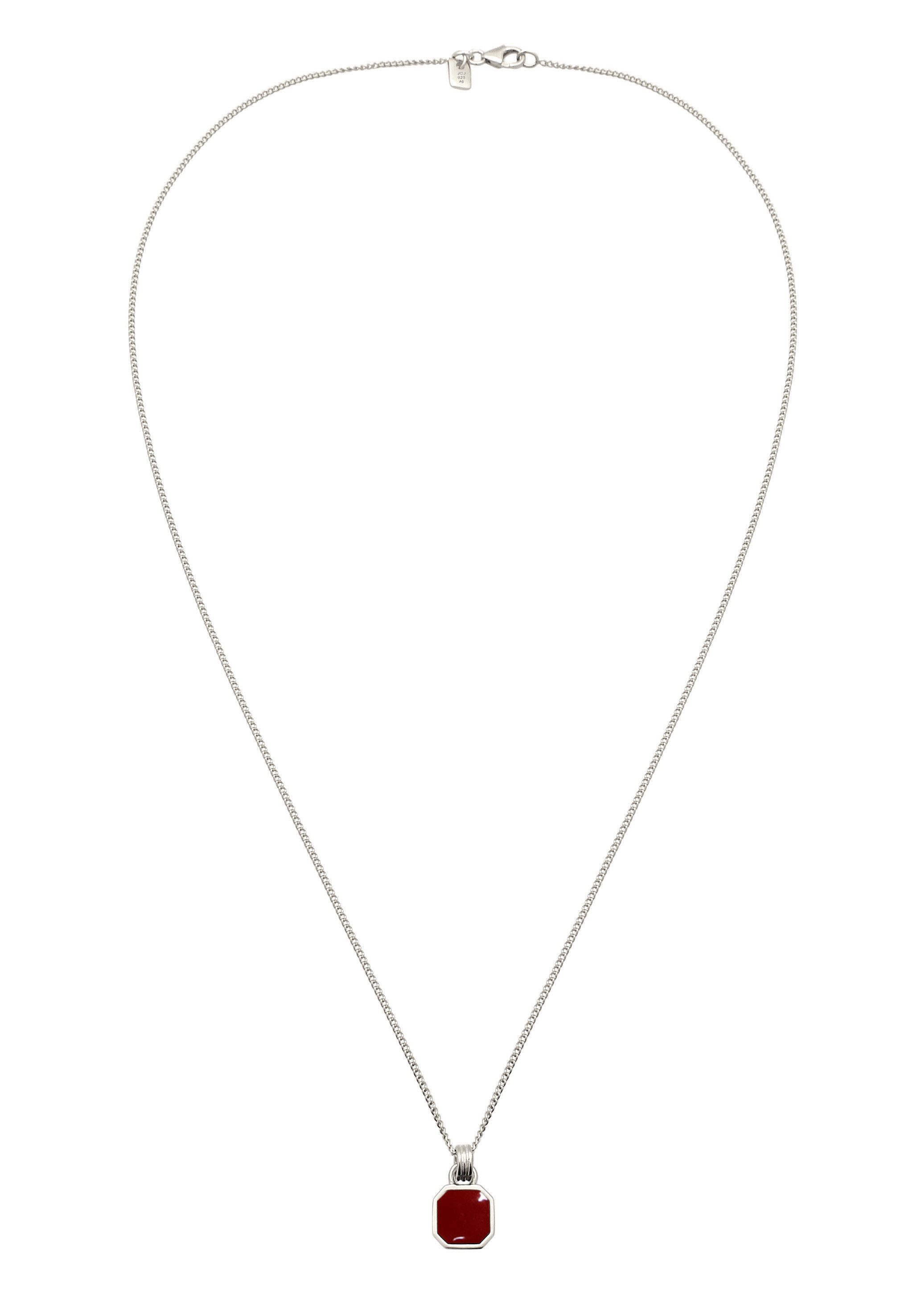 Kuzzoi Kette mit Anhänger Anhänger Emaille Rot 925 Sterling Silber
