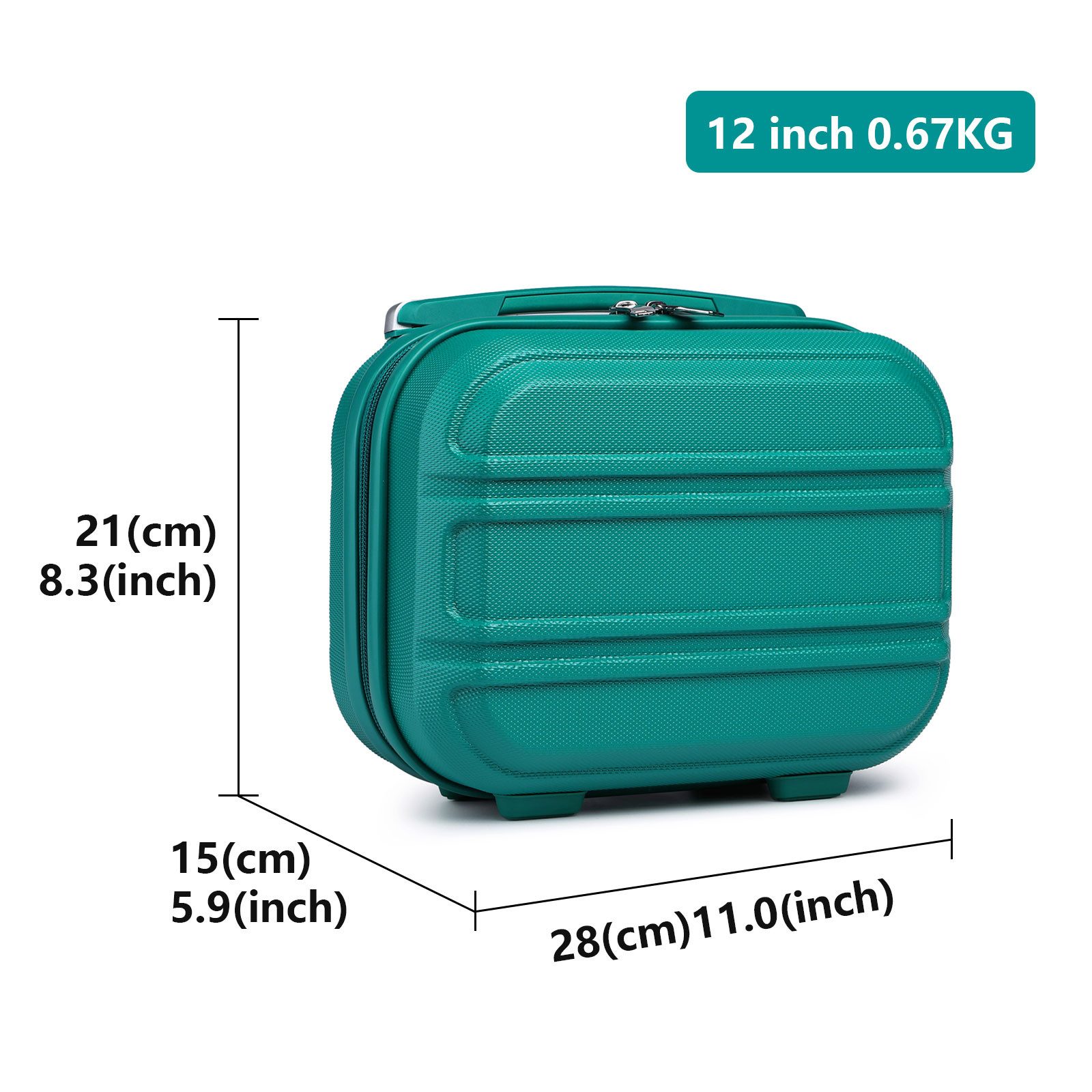 KONO Kofferset 4-teiliges Reiseset, ABS-Hartschalenkoffer (XL/L/M) + Kosmetikkoffer, (4 tlg) – Bild 3 von 5