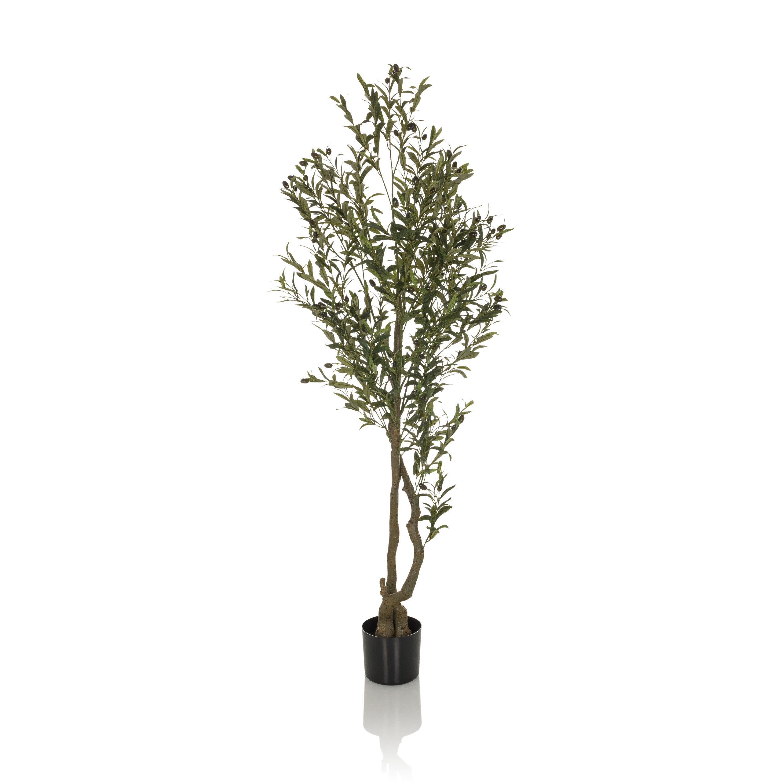 Kunstpflanze Kunstpflanze OLIVE I Kunststoff Olive, hjh OFFICE, Höhe 172.0 cm, Künstliche Pflanze Olivenbaum im Kunststoff-Topf Kunstbaum Deko Baum