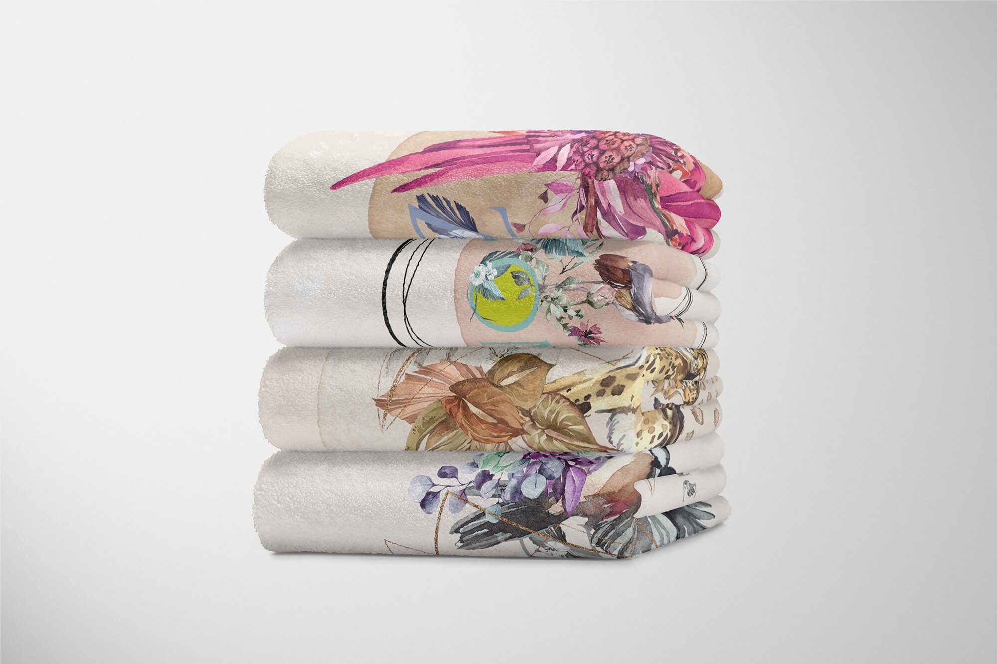 (1-St), Handtuch Handtuch Kunstvoll Art Baumwolle-Polyester-Mix Gepard Kuscheldecke Handtücher Saunatuch Strandhandtuch Afrika, Sinus