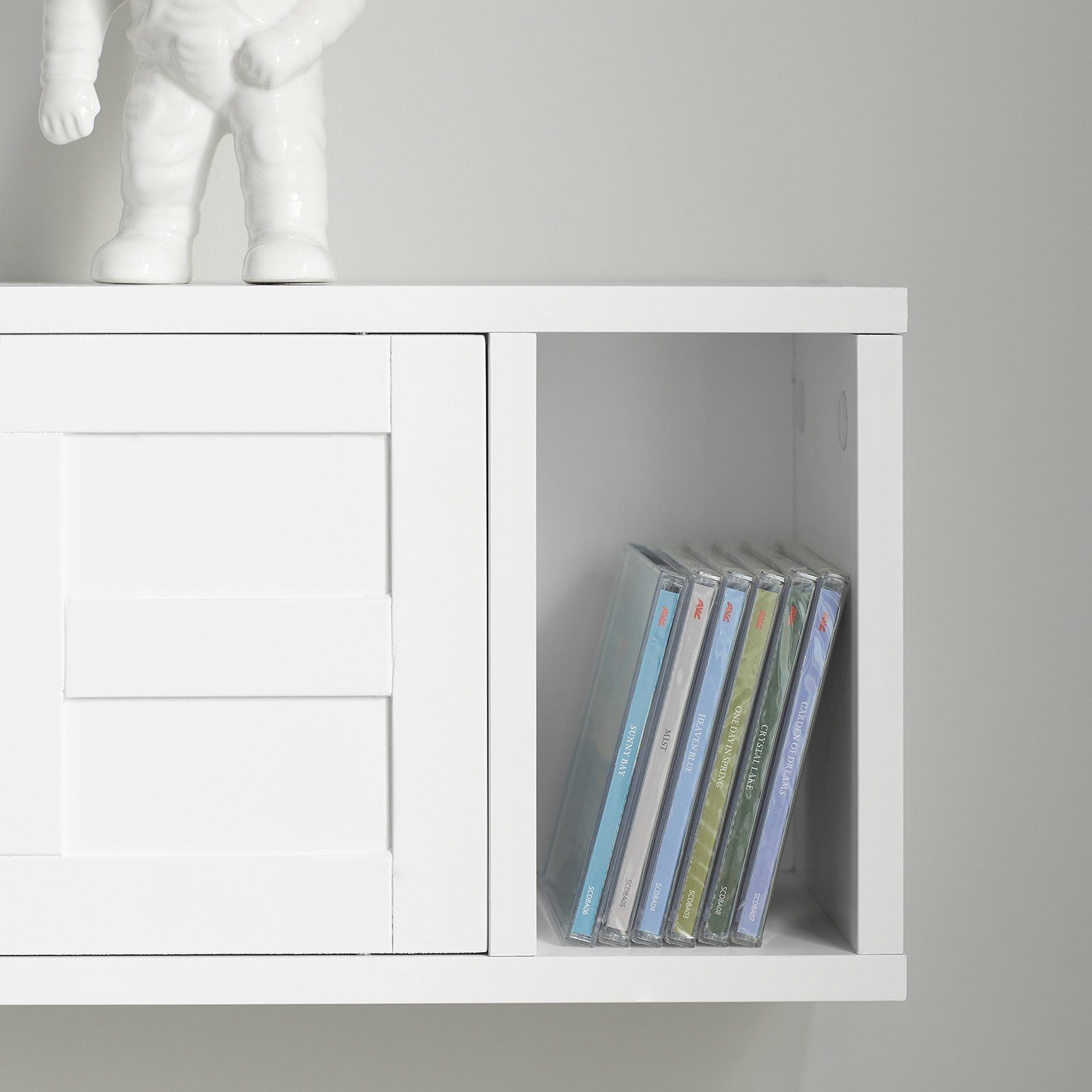 SoBuy Wandgarderobe FHK18, Wandboard Länge 75 cm, Flur, mit Schiebetüren und Fach Flurgarderobe Wandregal Hängeregal Garderobe