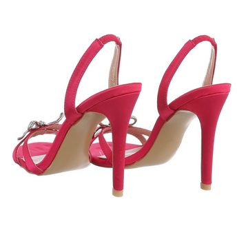 Ital-Design Damen Abendschuhe Party & Clubwear High-Heel-Sandalette Pfennig-/Stilettoabsatz Sandalen & Sandaletten in Pink