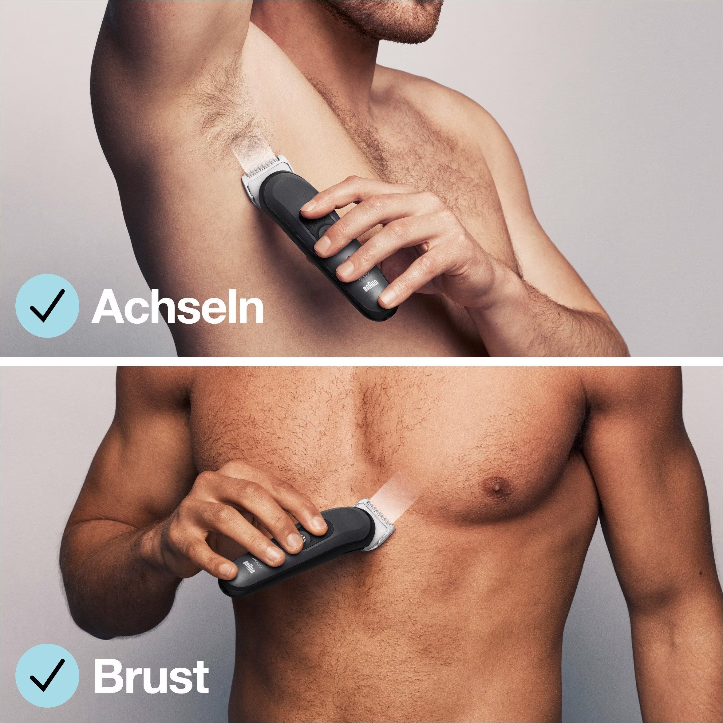 Braun Körperrasierer BodyGroomer 3 All-in-One Körperpflege Ganzkörper Trimmer, Nass- und Trockenanwendung, Ergonomisches Design