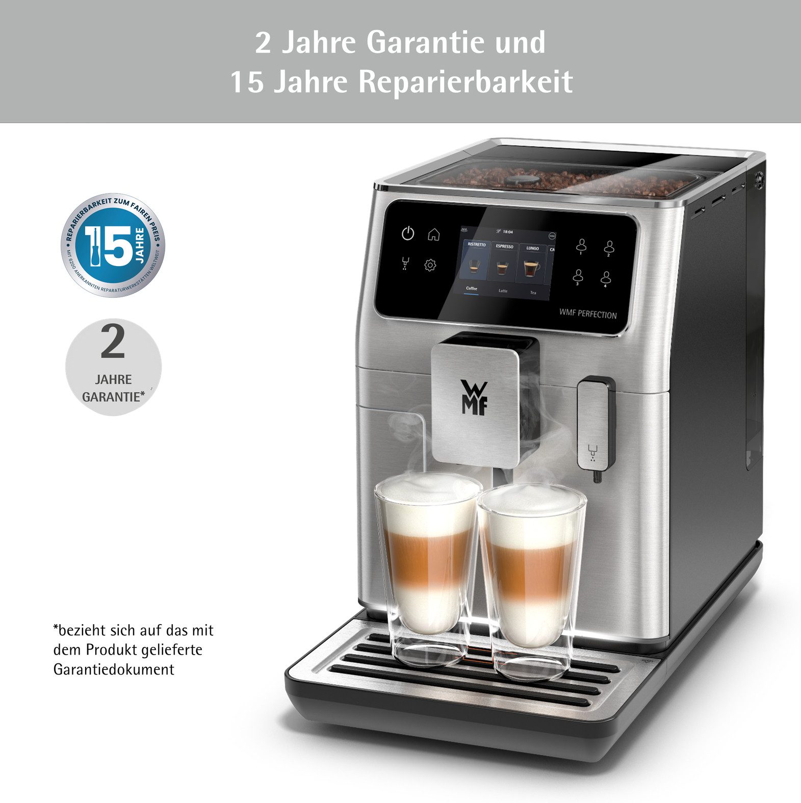 WMF Kaffeevollautomat Perfection 640 CP812D10, besonders leise, hochwertiges Gehäuse, LED-Ambient-Light