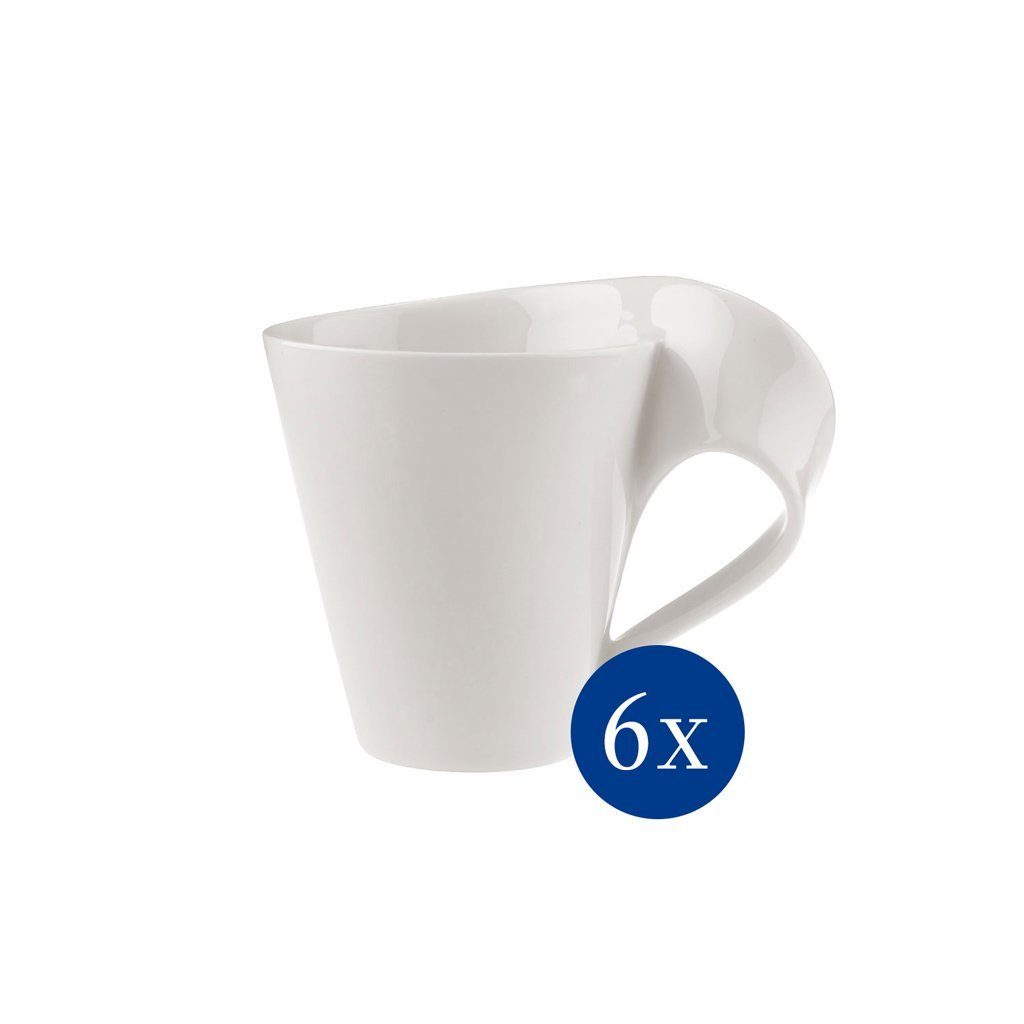 Villeroy & Boch Kaffeeservice NewWave Caffè Kaffeebecher, 300 ml, 6 Stück (6-tlg), 6 Personen, Porzellan