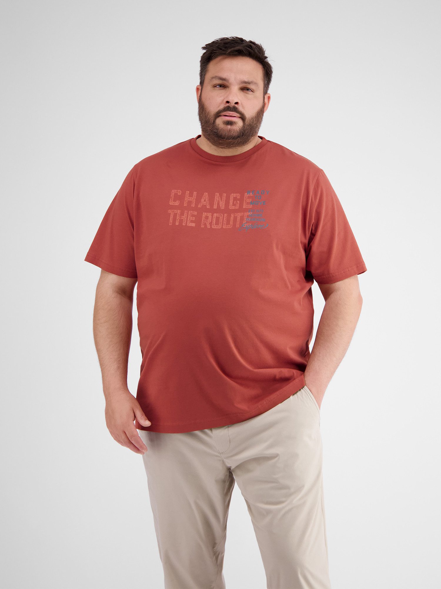 LERROS T-Shirt "LERROS T-Shirt mit Brustprint in Übergrößen" günstig online kaufen