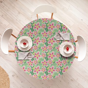 Abakuhaus Tischdecke Rundum-elastische Stofftischdecke, Flora Pastell Große Blütenblätter