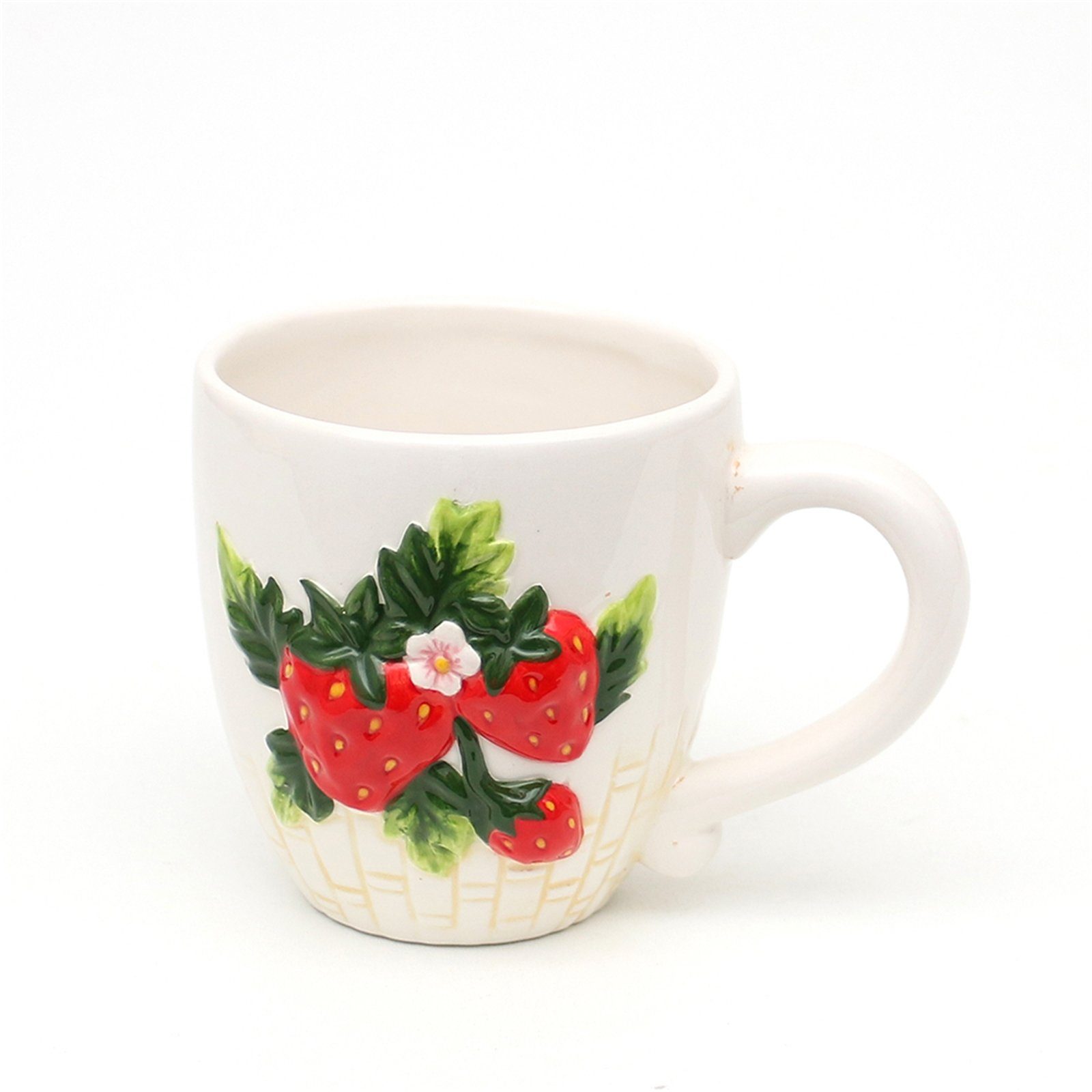 Erdbeere, Kaffeetasse Set 4er Tasse Teetasse Kaffeepot Neuetischkultur Keramik, Keramik Tassenset
