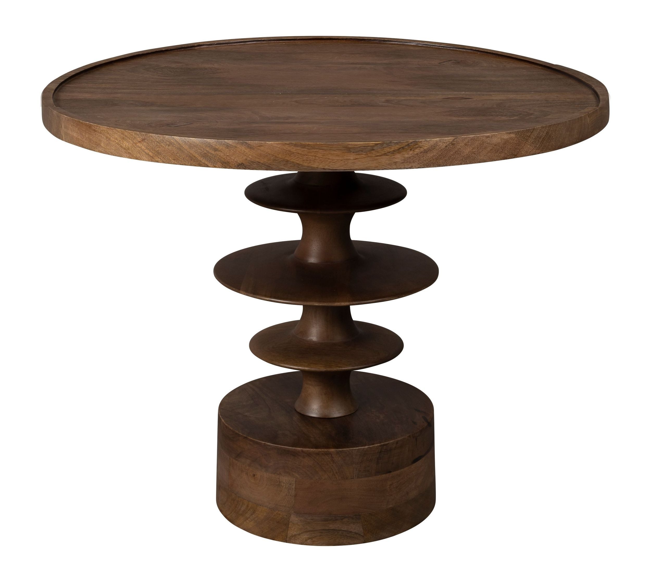 Dutchbone Couchtisch Couchtisch Cath aus Mangoholz mit Walnuss-Finish, rund, Dutchbone