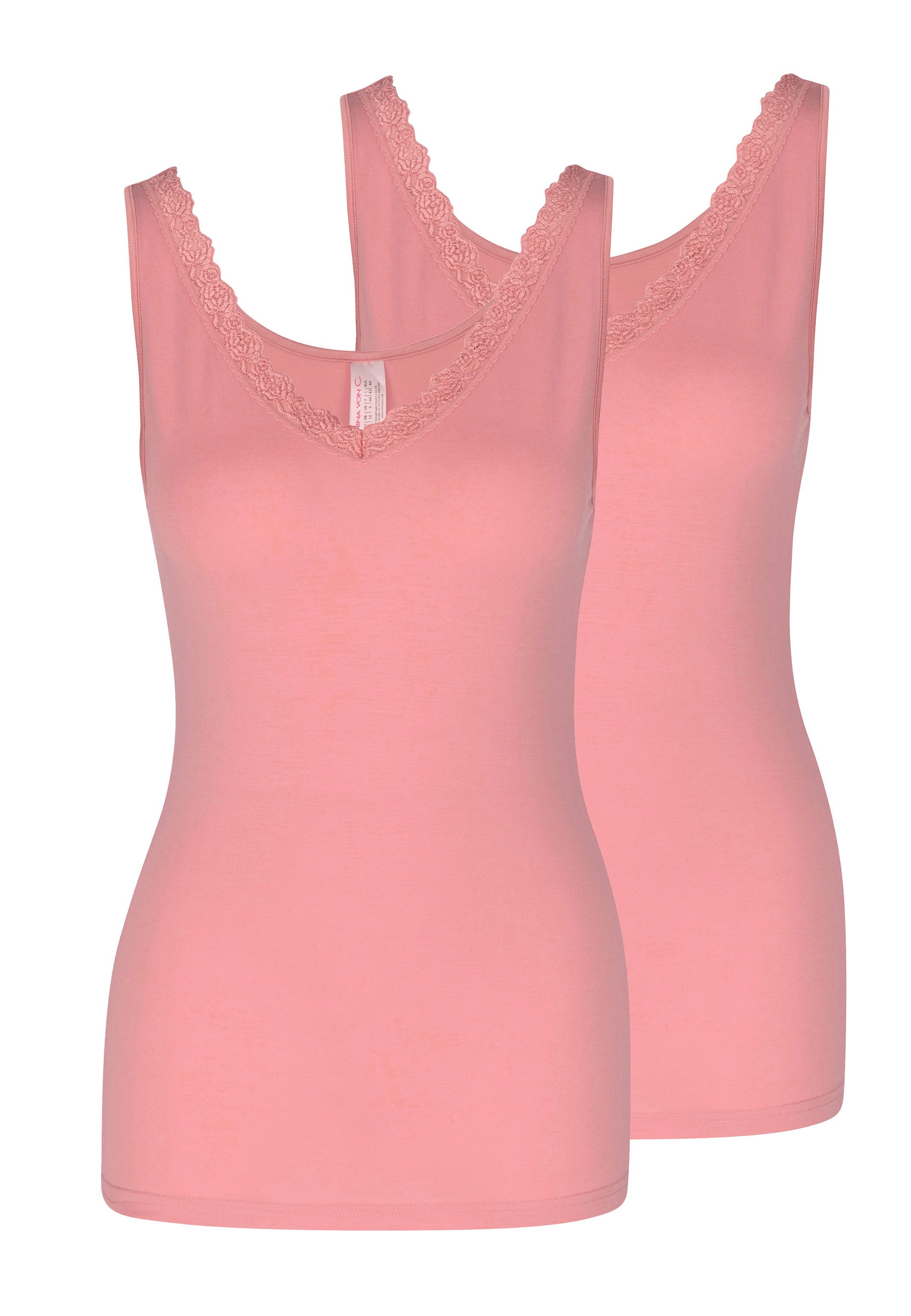 Nina Von C. Unterhemd 2er Pack Cosy (Spar-Set, 2-St) Unterhemd / Top - Atmungsaktiv - Spitze am Dekolleté