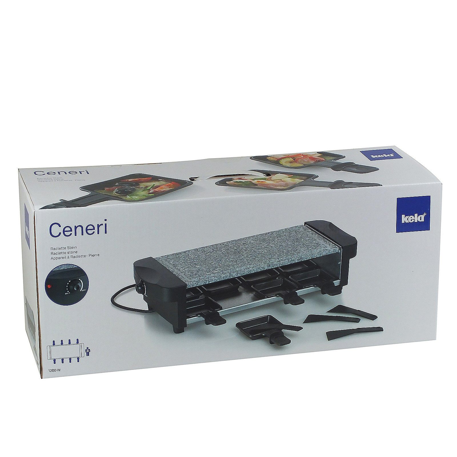 kela Raclette Ceneri, für 8 Personen, antihaftbeschichtete Pfännchen, stufenlos regulierbar