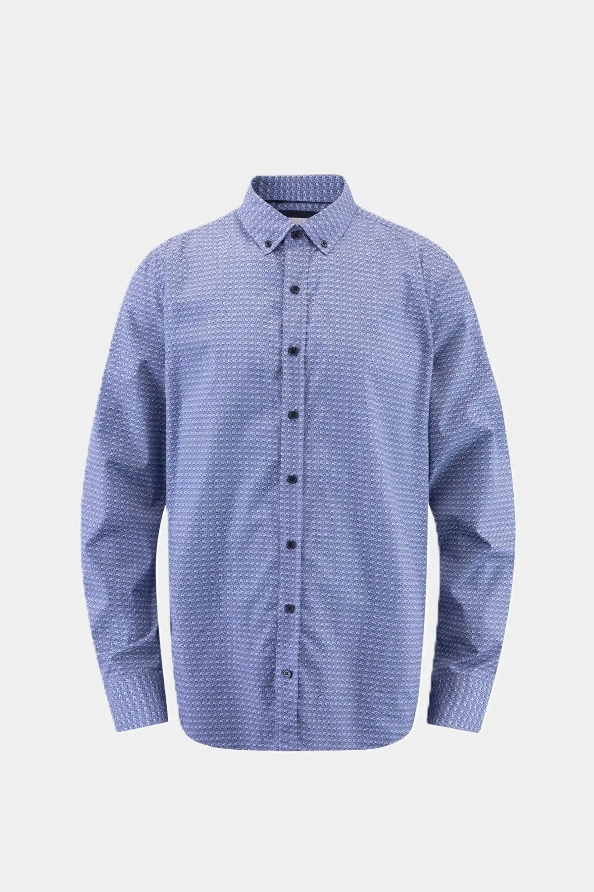 Haupt Langarmhemd Haupt Modern Fit Langarm Herrenhemd mit "Batik" Blue Allo günstig online kaufen