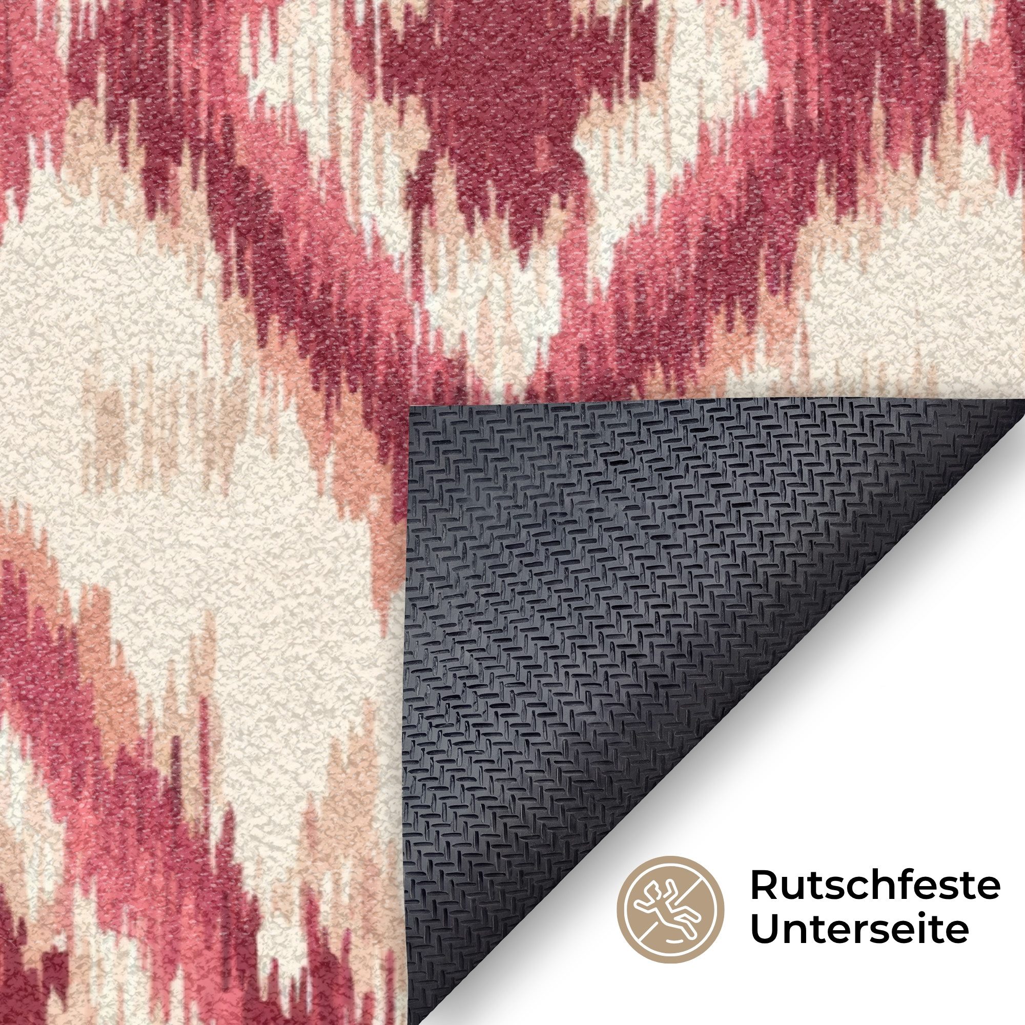 MuchoWow Fußmatte Groß Muster - Rosa - Rautenform, Rechteckig, Sauberlaufmatte, Fußabtreter, Schmutzfänger 150x90 cm