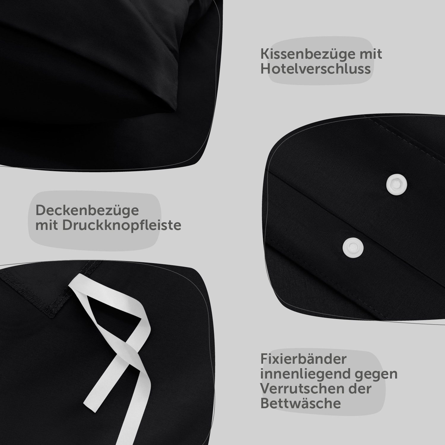 Blumtal Bettwäsche Oeko-TEX zertifizierte Mikrofaser Bettwäsche pflegeleicht & faltenfrei, Mikrofaser, Bettbezüge aus Atmungsaktivem Mikrofaser – Bild 4 von 5