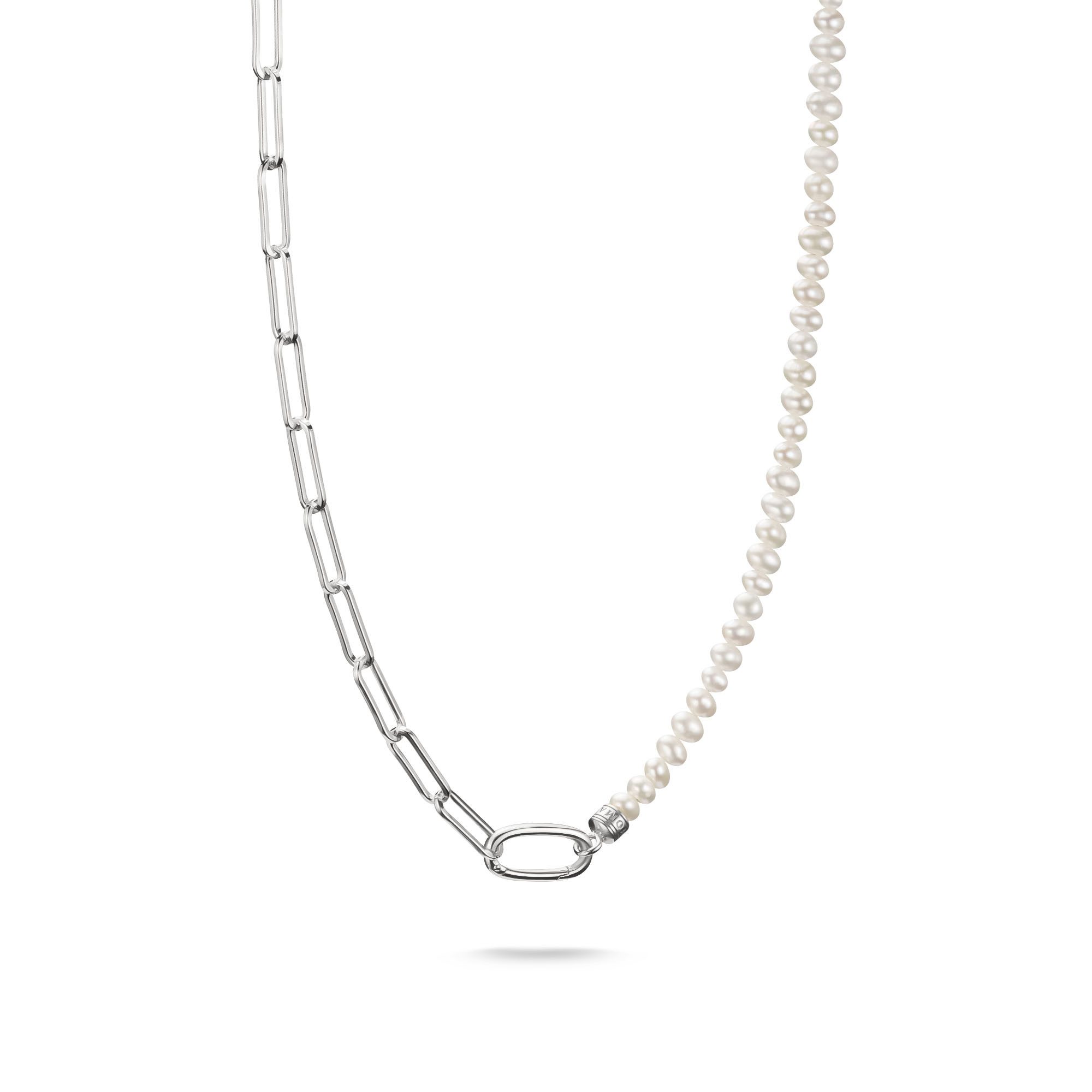 THOMAS SABO Charm-Kette Charm Club Connect: Perlen und Paperclip mit einem Connect Link, mit Süßwasserzuchtperle