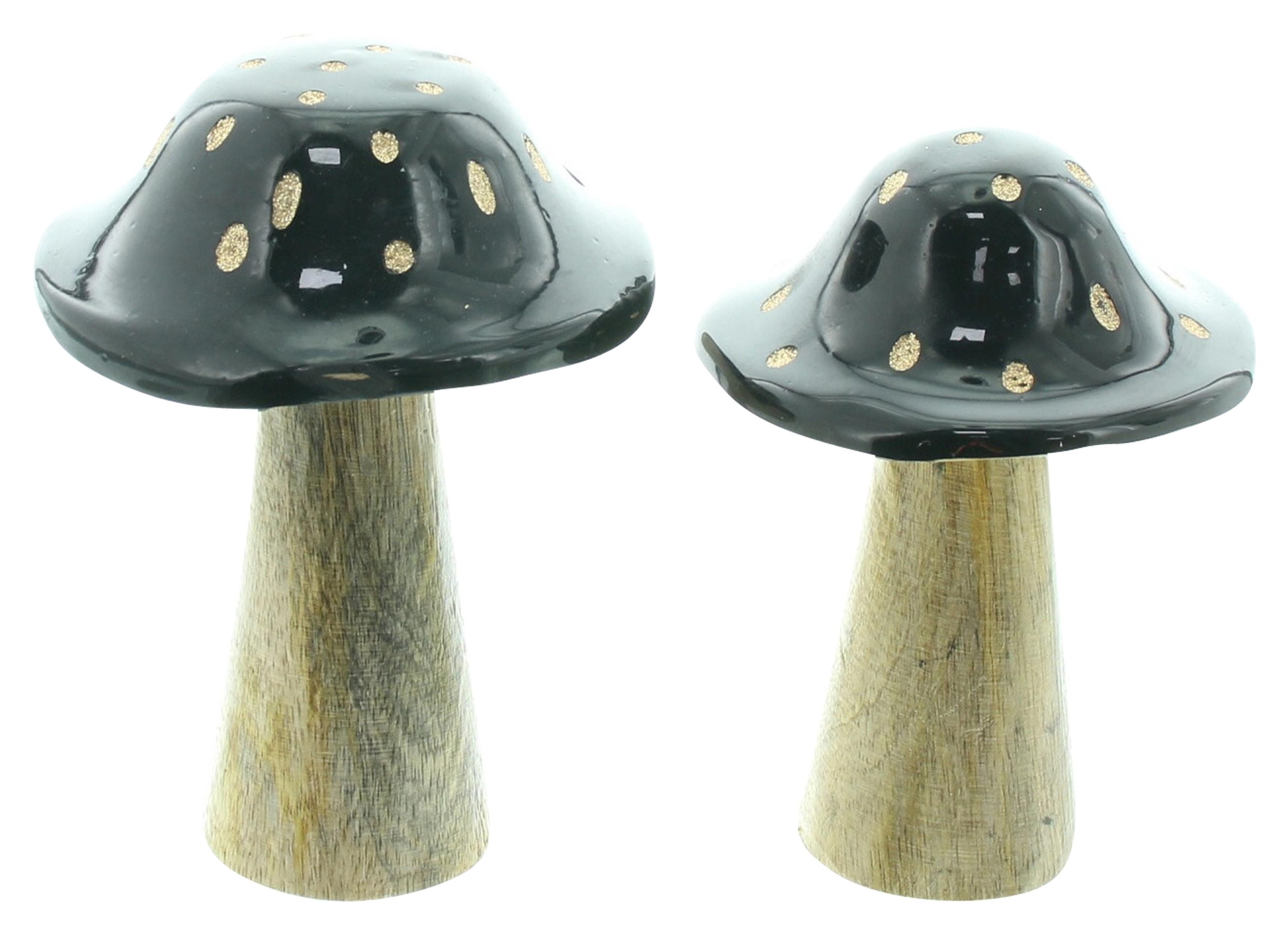 Dekoobjekt Pilz "Blacky", 2er Set