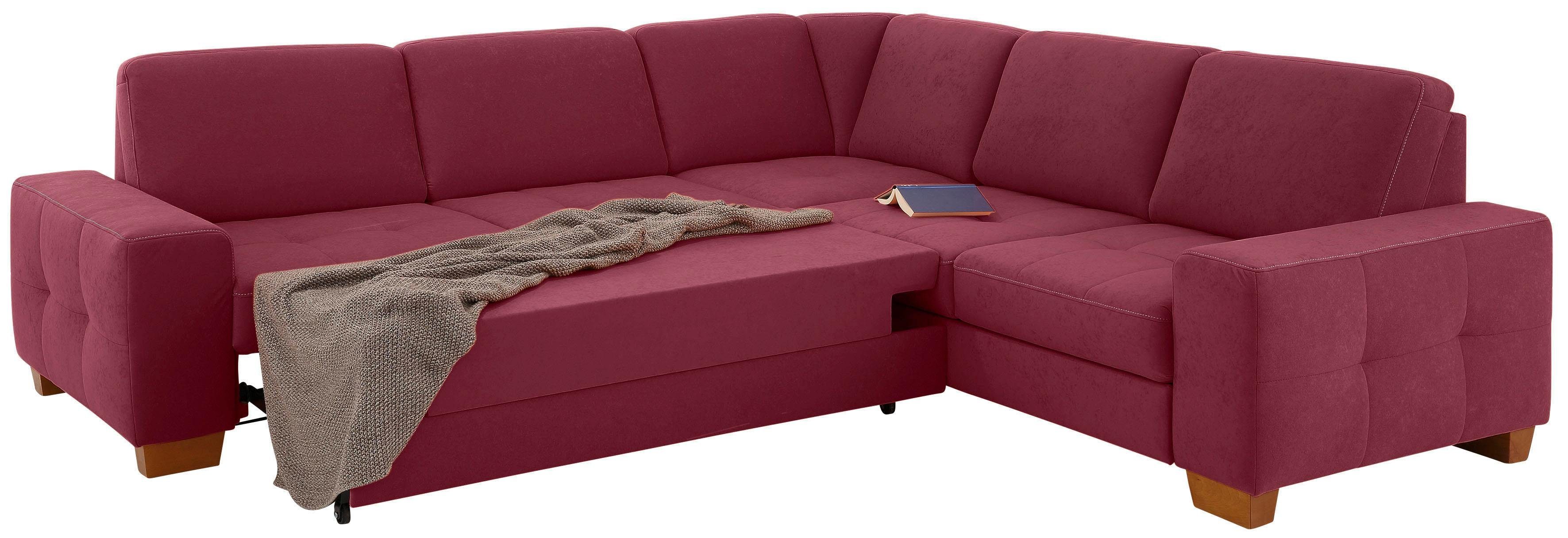 Home affaire Ecksofa "Puccini L-Form" mit Federkern, Sitztiefenverstellung, günstig online kaufen