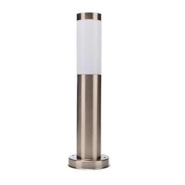 etc-shop Sockelleuchten, Leuchtmittel nicht inklusive, Stehleuchte Außenlampe Edelstahl silber Sockelleuchte H 45 cm