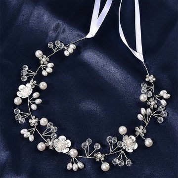 FIDDY Diadem Hochzeit Braut Stirnband,Braut Stirnband Haarschmuck, (1-tlg), Geeignet für Bräute, Brautjungfern, Blumenmädchen oder Dates