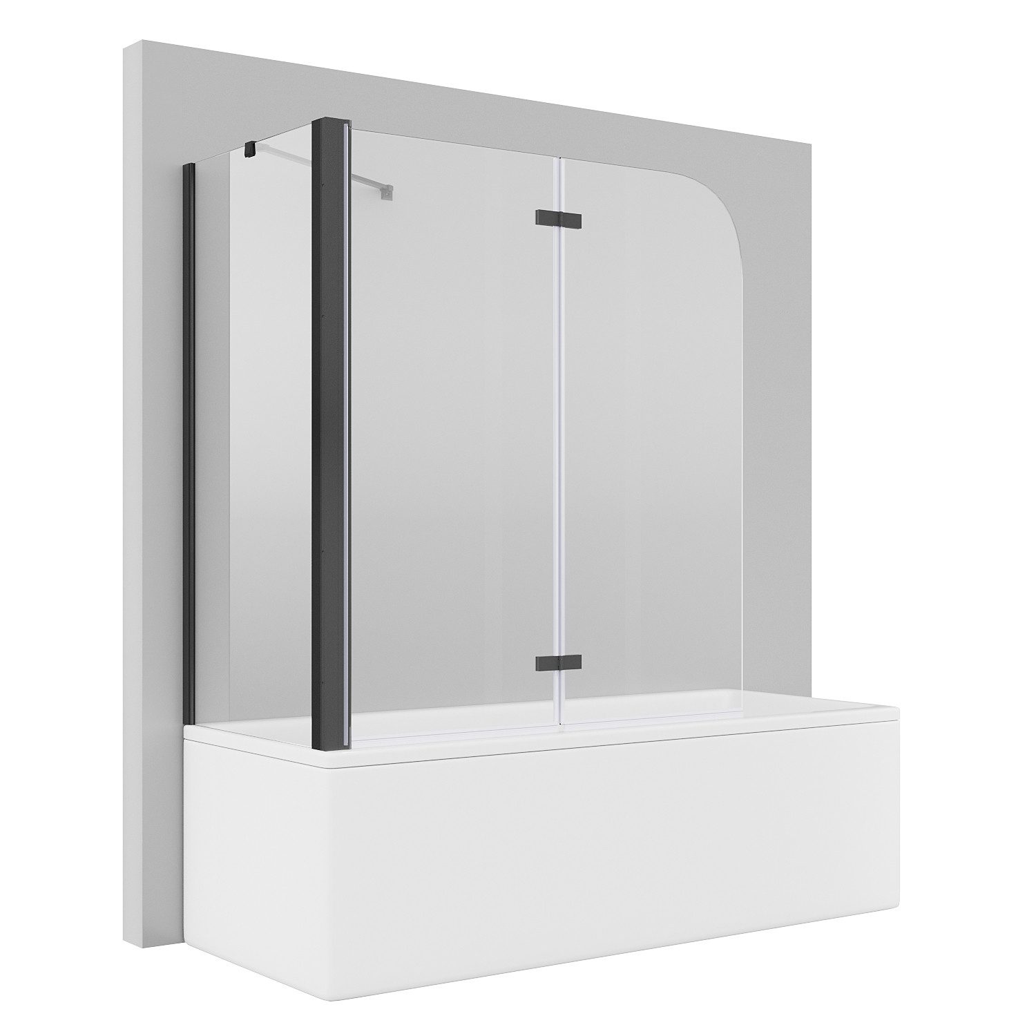 SONNI Badewannenaufsatz NANO Glas, 120x140cm, mit Seitenwand, Faltbar, Schw günstig online kaufen