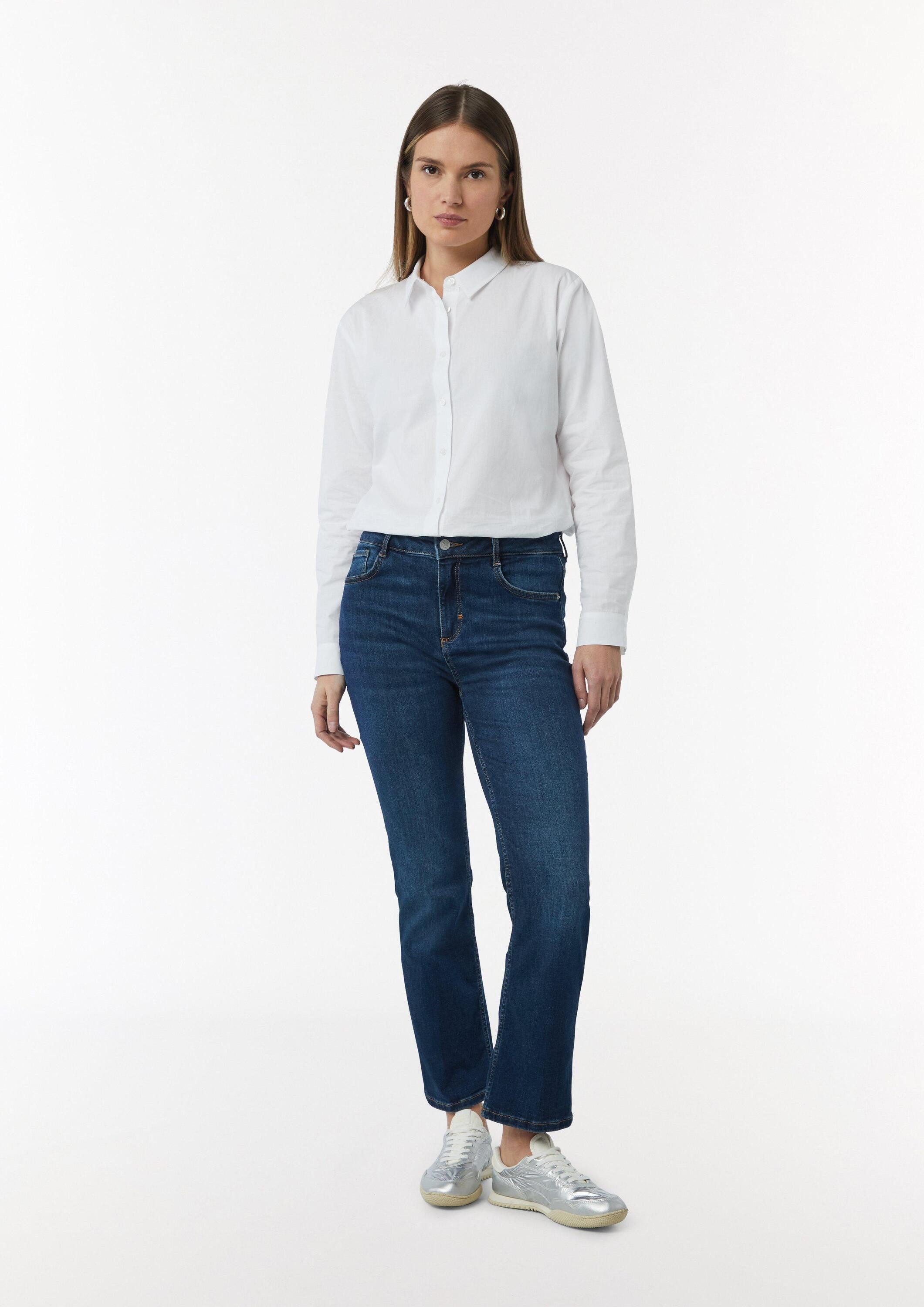 comma Bootcut-Jeans Jeans-Hose Elastische Ankle-Jeans mit Flared Leg