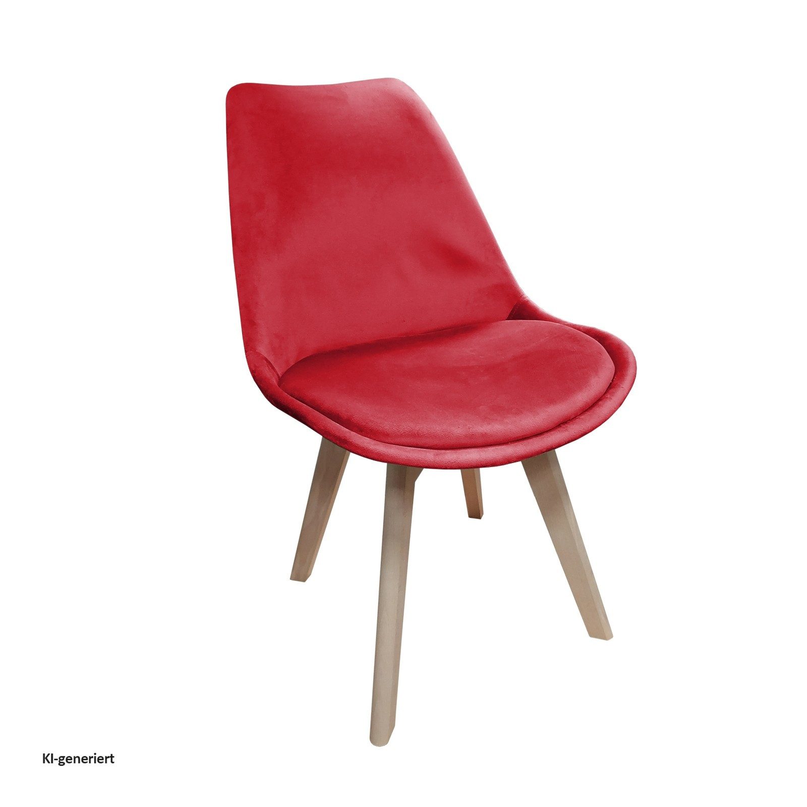 HTI-Living Esszimmerstuhl Stuhl Atlanta Velvet Rot (Stück, 1 St), Esszimmerstuhl Samtbezug Holzfüße