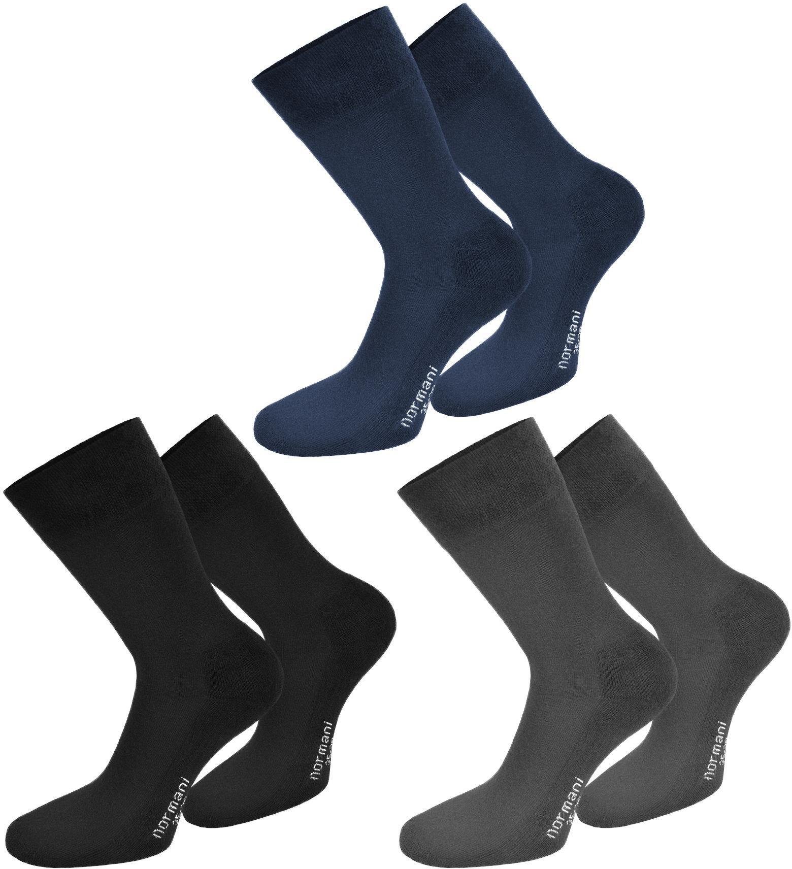 normani Diabetikersocken 6 Paar Komfortsocken mit Softrand (6 Paar) ohne einschneidendes Bündchen