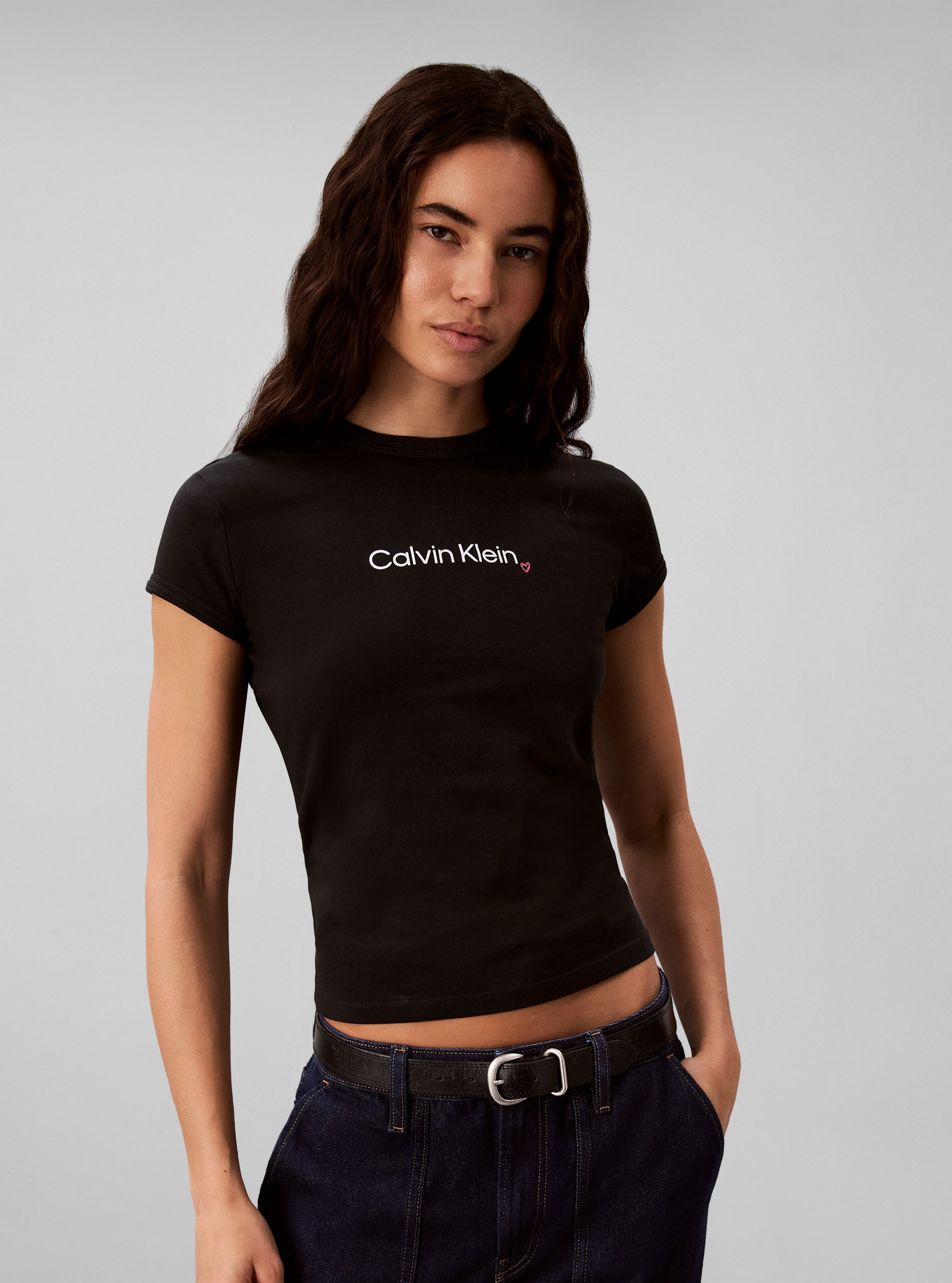 Calvin Klein Jeans T-Shirt SLIM FIT HEART LOGO TEE Slim fit, Logoschriftzug