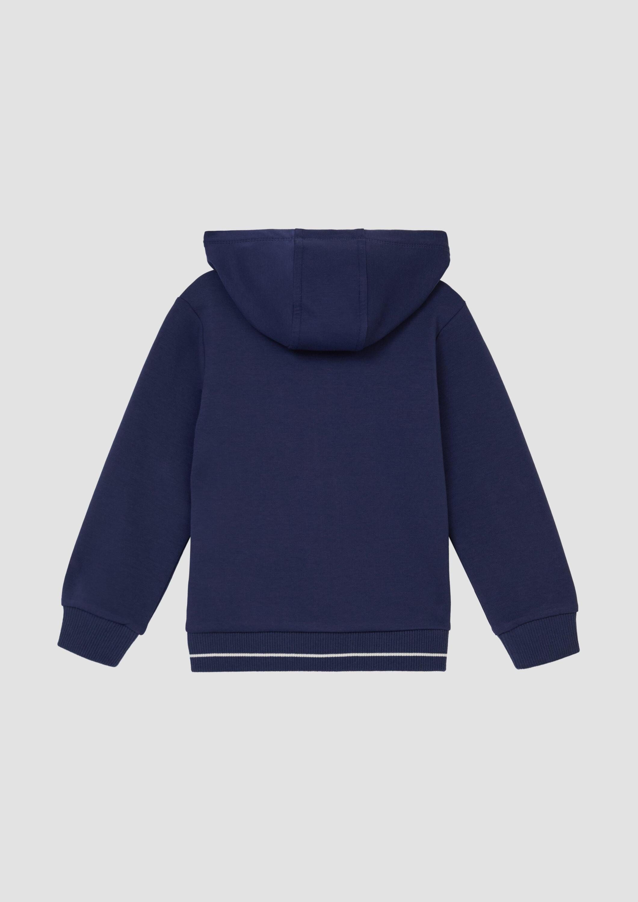 s.Oliver Sweatshirt Sweatshirt Jacke Sweatjacke aus Interlockjersey mit Frontprint