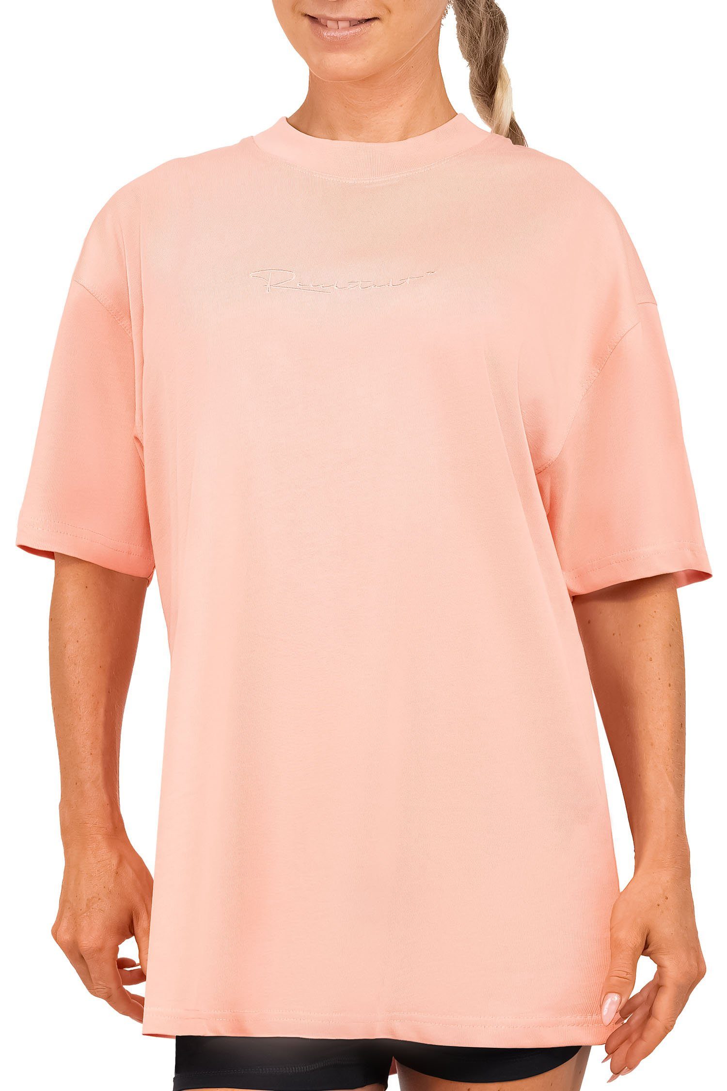Reichstadt Oversize-Shirt Casual Oversize Shirt 23RSW044 Old Pink XXL mit Stitching am Kragen